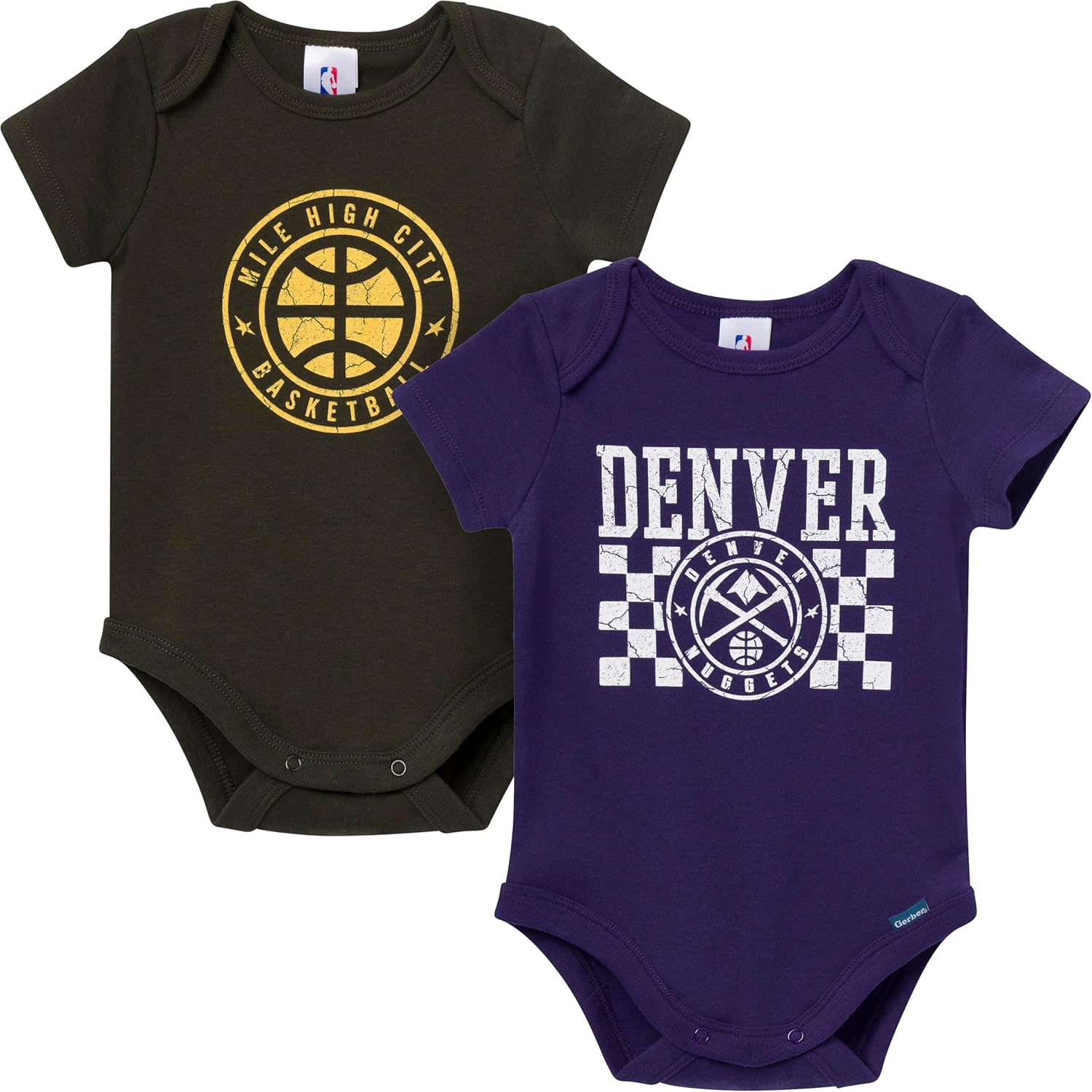Gerber unisex-baby Nba Team 2 Pack Short Sleeve Onesie Bodysuits - Image 13