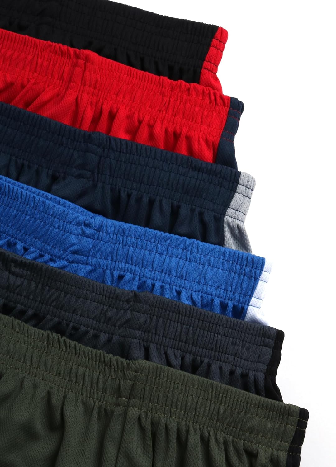 TKO Boys' 6-Pack Active Performance Mesh Basketball Shorts - Quick Dry Boys Athletic Shorts (8-16) - Image 3