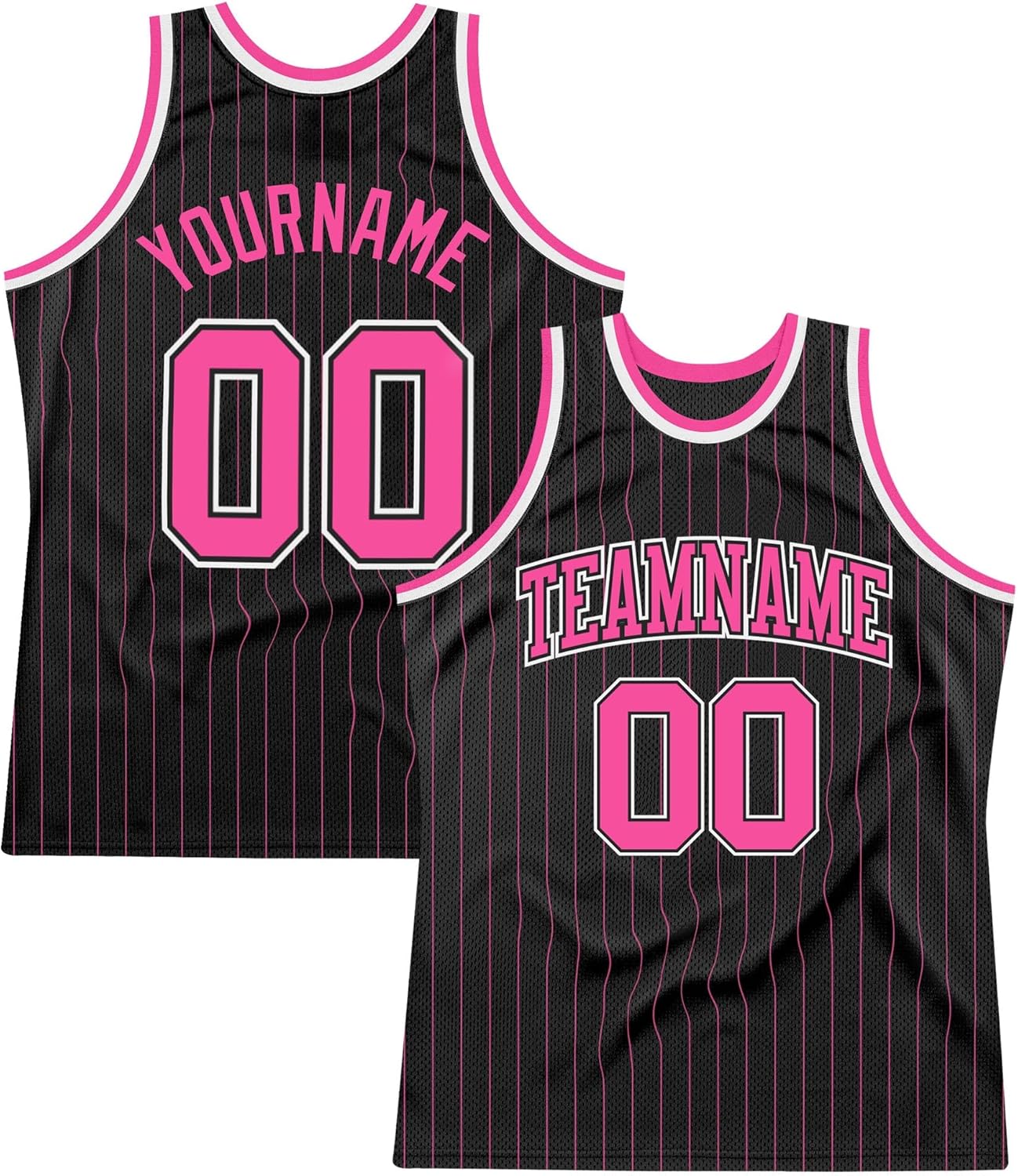 Custom Name Team Name Number Black Orange Pinstripe Green Authentic Basketball Jersey, Personalized Basketball Jersey - Image 16