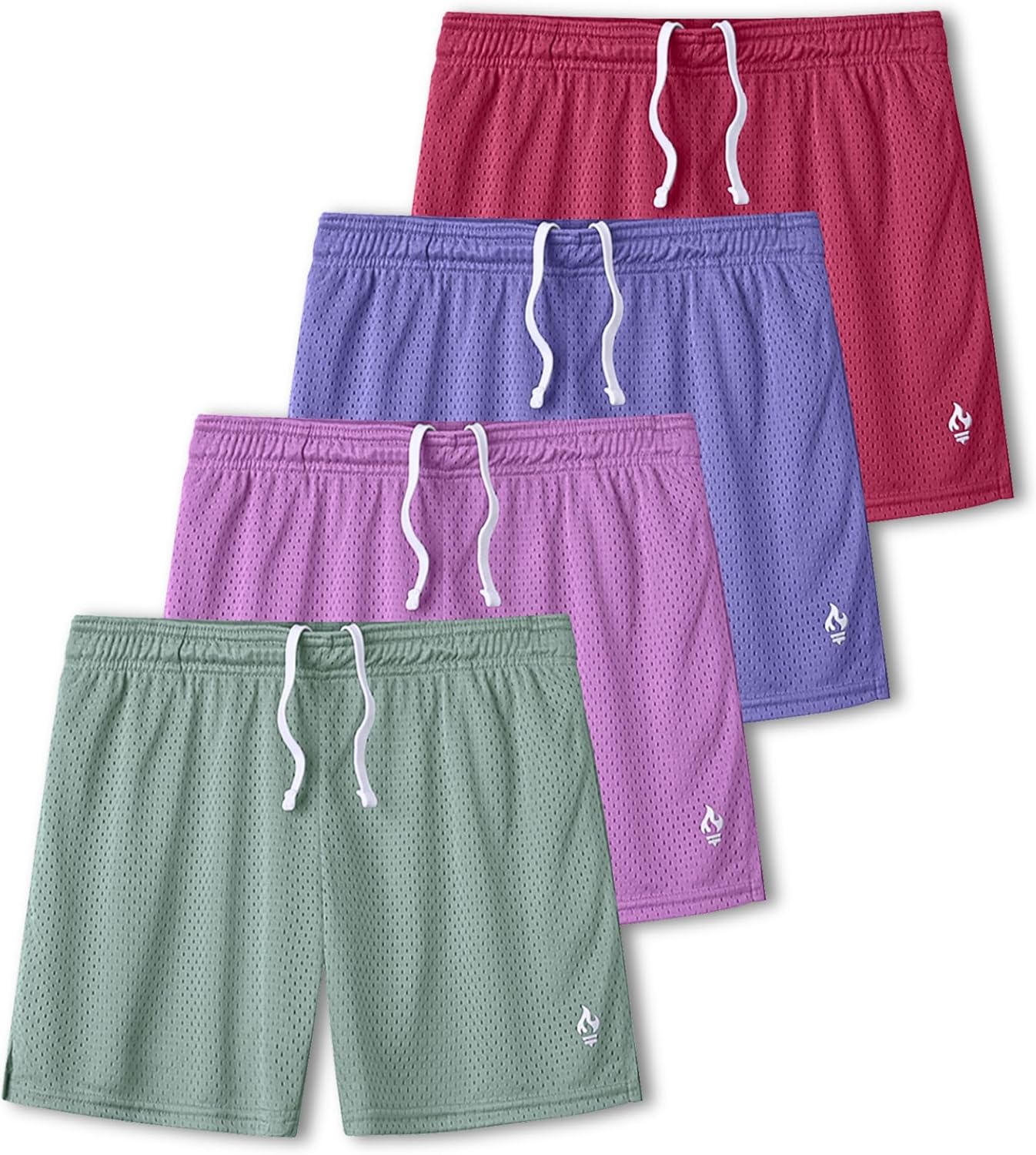 Liberty Pro 4 Pack: Girls Airy Mesh Active Athletic Sport Shorts, Youth Running Performance Clothes with Pockets - Image 10