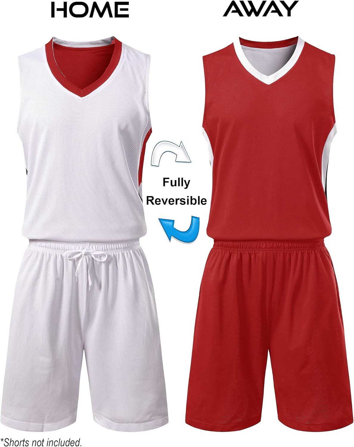 Youth Boys Reversible Mesh Performance Athletic Basketball Jerseys Blank Team Uniforms for Sports Scrimmage - Image 5
