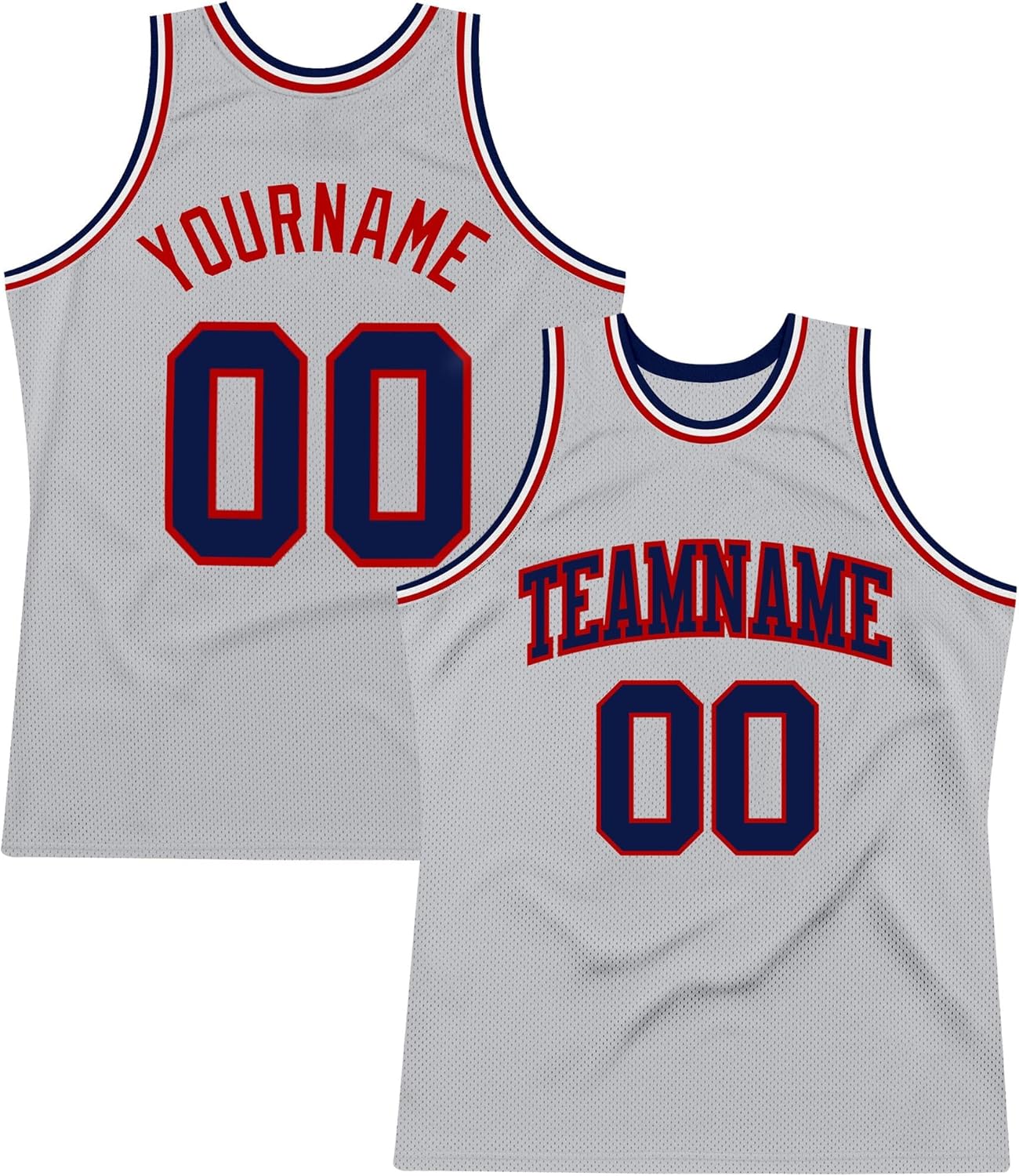 Custom Name Team Name Number Gray Red-Gold Authentic Throwback Basketball Jersey, Personalized Basketball Jersey - Image 14