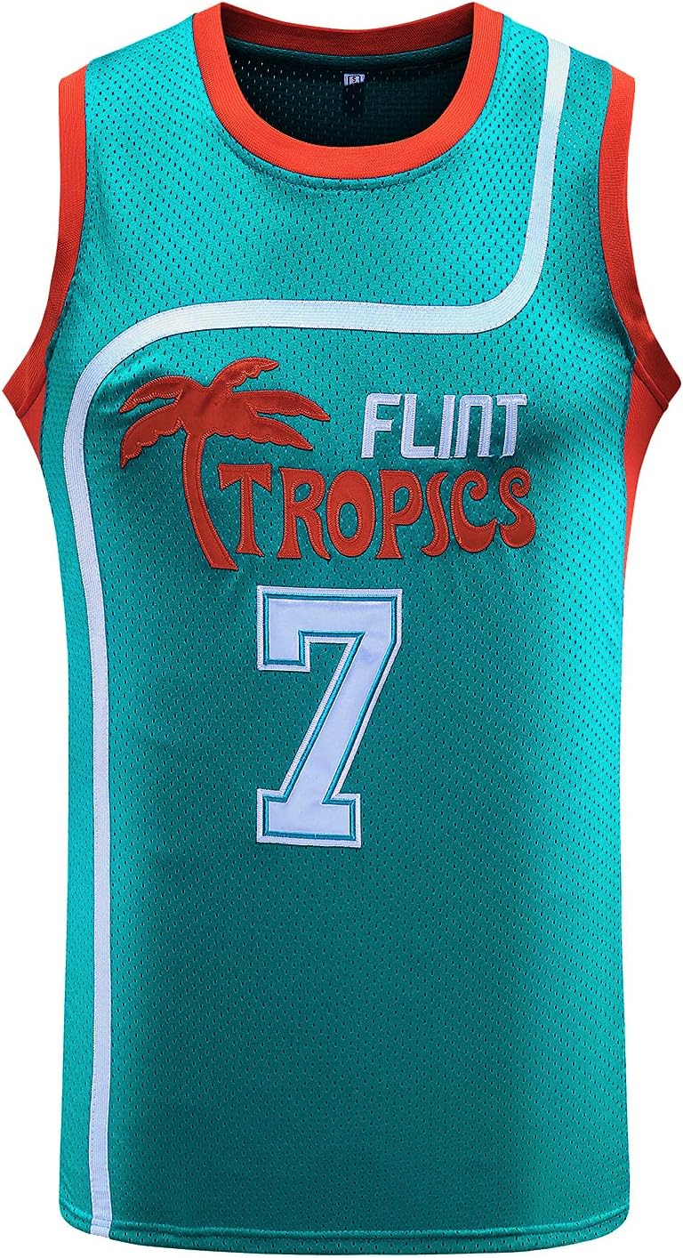 Jackie Moon 33 Coffee Black 7 Flint Tropics Semi Pro 90s Hip Hop Clothes for Party Men Basketball Jersey Green White - Image 7