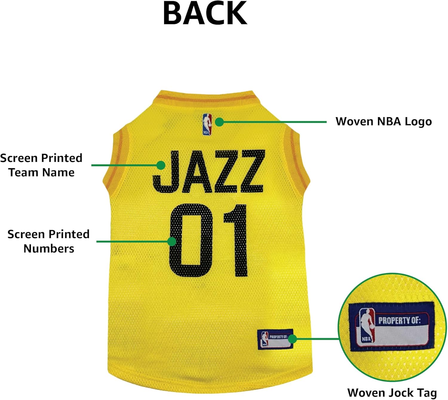 Pets First NBA Utah Jazz Dog Jersey, Medium- Tank Top Basketball Pet Jersey - Image 6