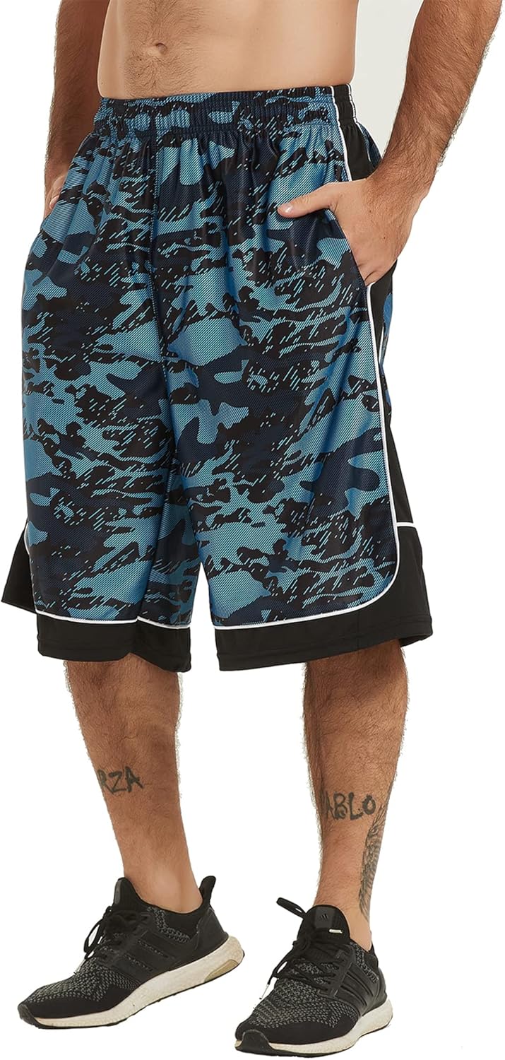 HQUEC Men's 12" Athletic Shorts Long Basketball Workout Shorts Below Knee Loose-Fit with Pockets - Image 27