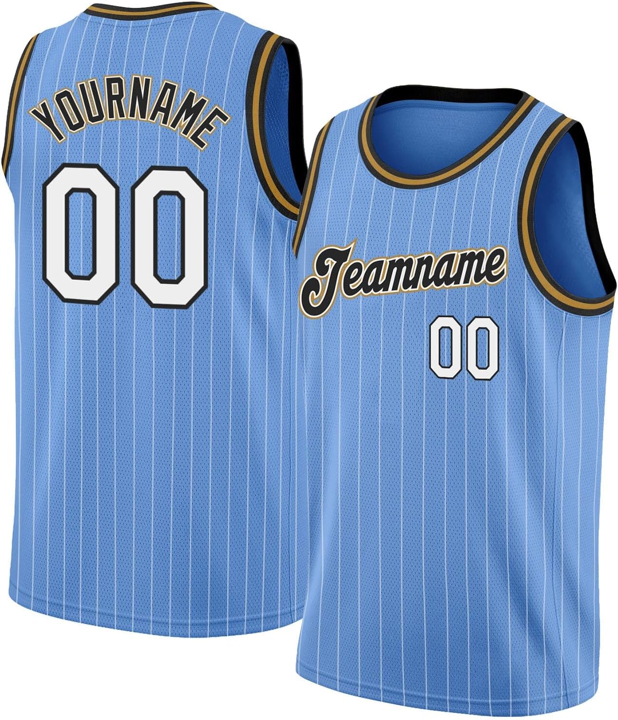 Custom Name Team Name Number Blue Pinstripe White-Red Authentic Basketball Jersey, Personalized Uniform Basketball Shirt - Image 14