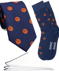 Navy Tie, Pocket Square, Socks Set for Men