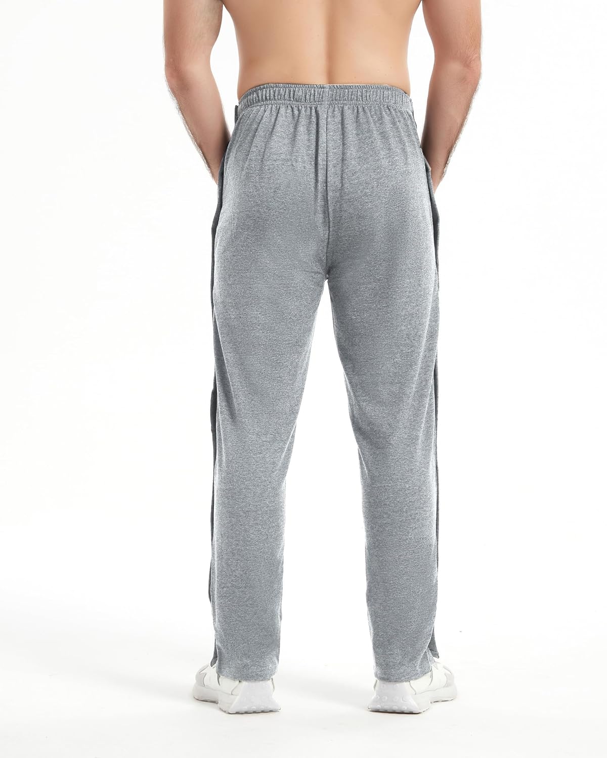 WZIKAI Men's Tear Away Pants Casual Side Snap Open Sweatpants Loose Fit Post Surgery Pants with Pockets - Image 5