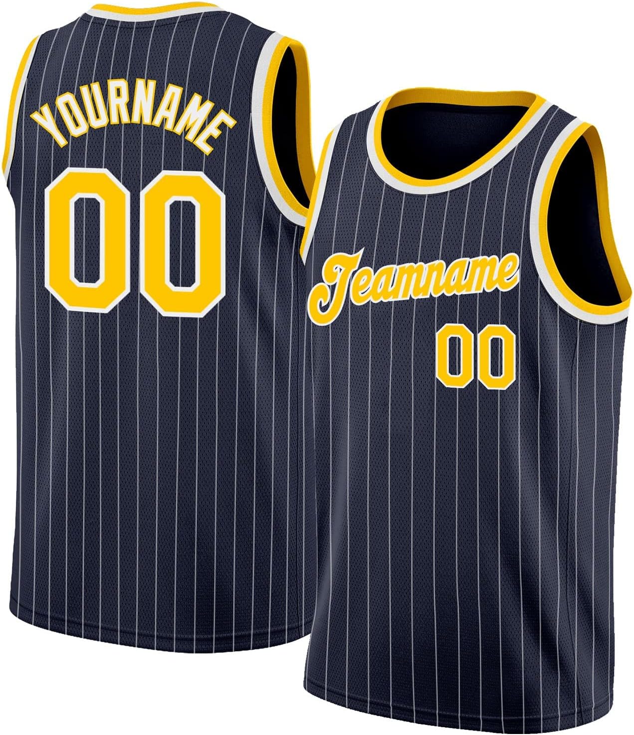 Custom Name Team Name Number Orange Blue-Navy Authentic Throwback Basketball Jersey, Personalized Uniform Basketball Shirt - Image 20