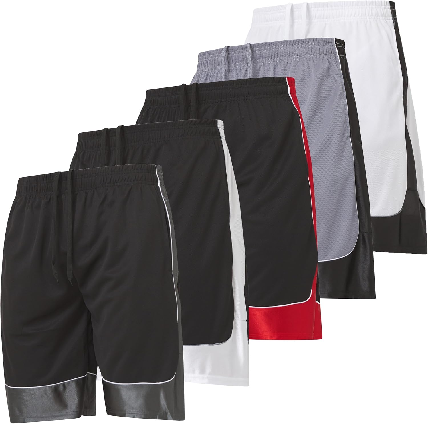 Ultra Performance 5 Pack Mens Shorts, Athletic Gym Shorts Workout Basketball Shorts for Men, SM - 5X