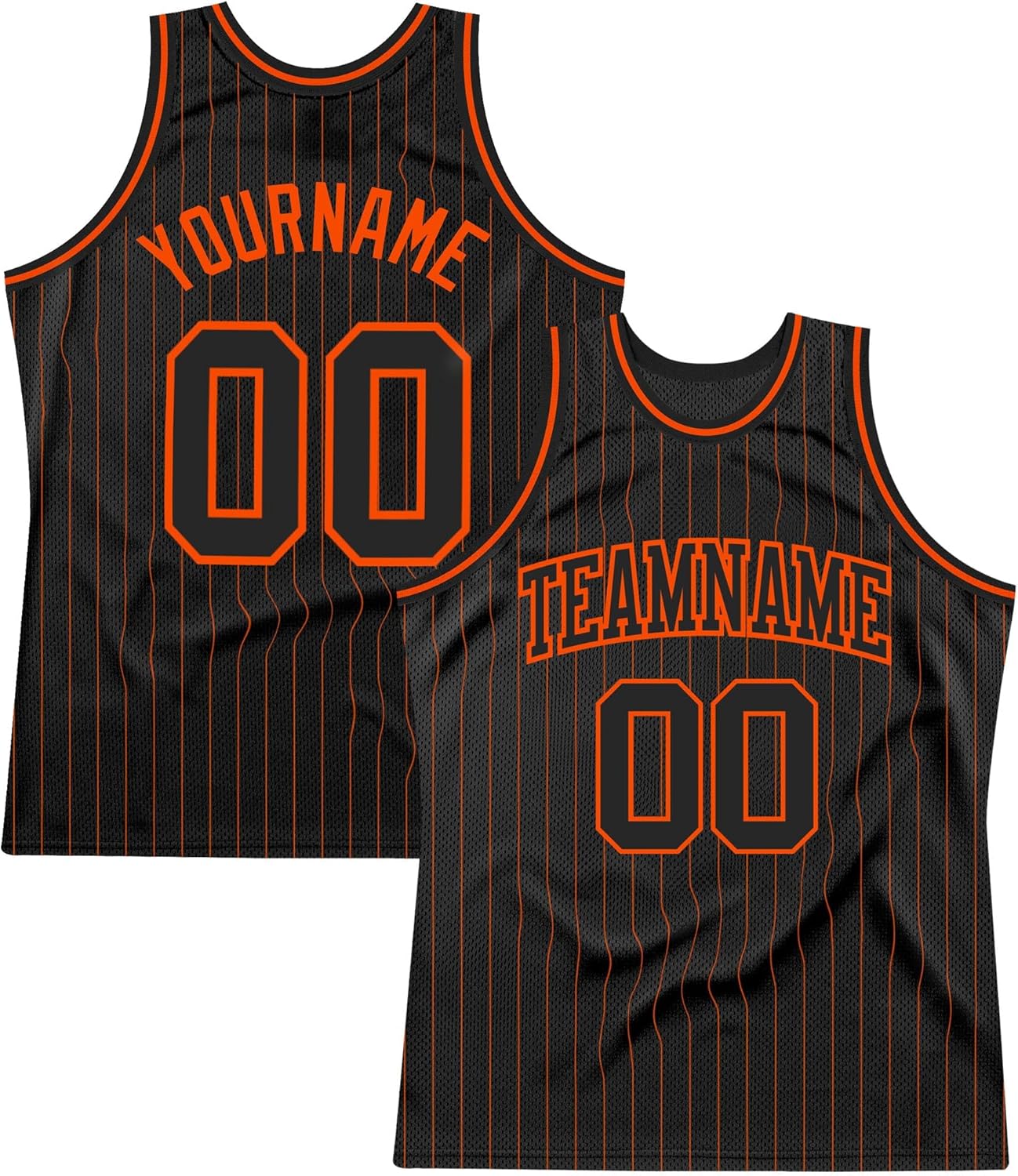 Custom Name Team Name Number Black Orange Pinstripe Green Authentic Basketball Jersey, Personalized Basketball Jersey - Image 11
