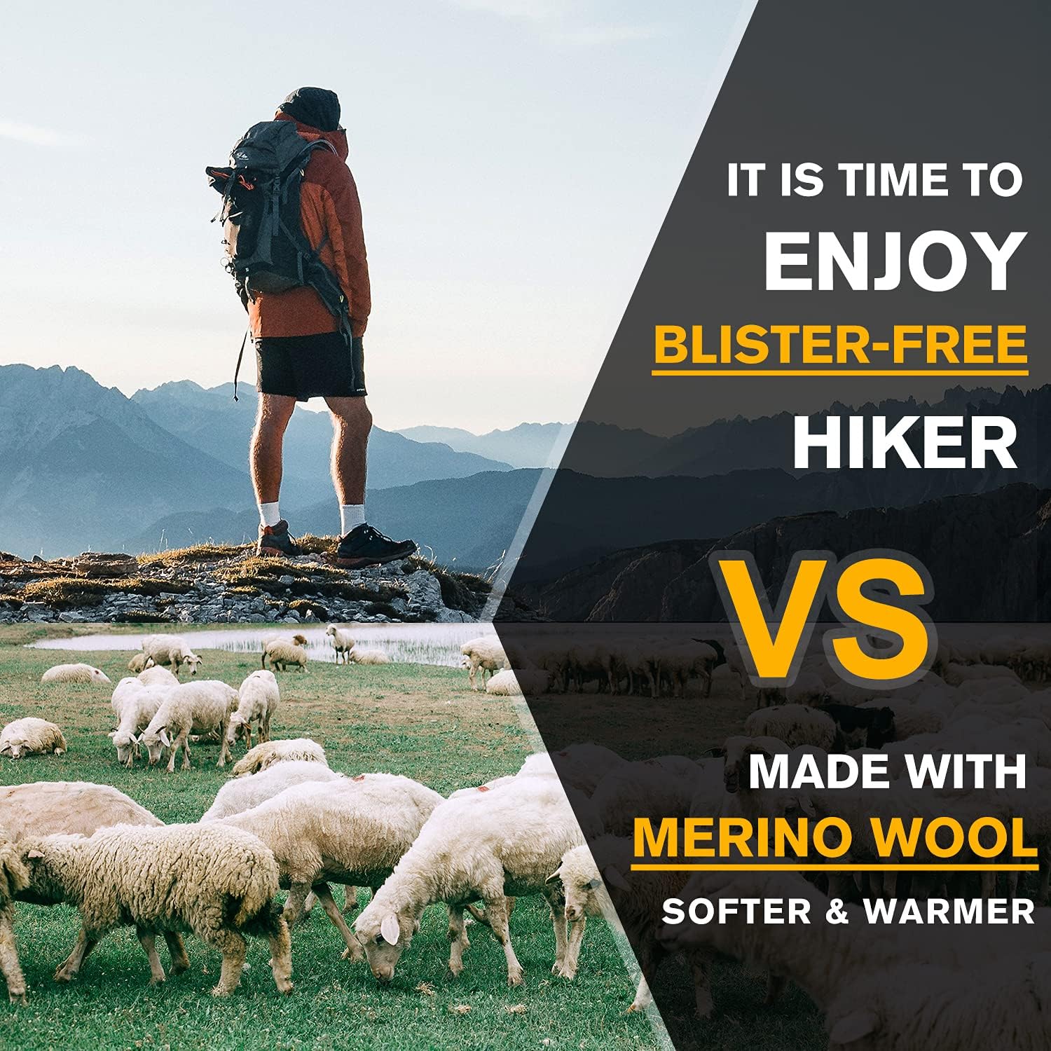 Socks Daze Merino Wool Cushioned Hiking Socks for Men Women, Warm Crew Walking & Boot Socks for Trekking, Work, Outdoor - Image 2