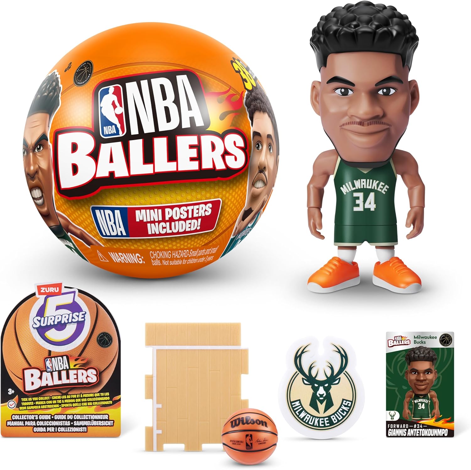 5 Surprise NBA Ballers Series 1 (2 Pack) Toy Mystery Capsule Figurine by ZURU for Kids, Teens, Adults- Players Like Luka Dončić, LaMelo Ball, Jayson Tatum, James Harden and Kevin Durant - Image 7