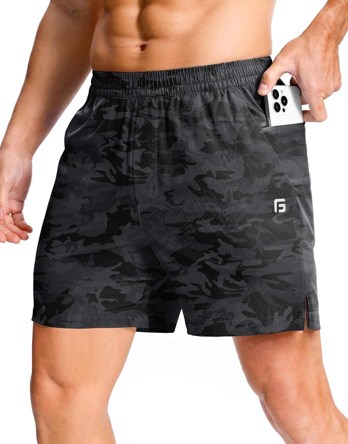 GGJ Men's Lightweight Athletic Shorts with Zipper Pockets 7"/5"/9" Gym Workout Running Quick Dry Tennis Shorts for Men - Image 8