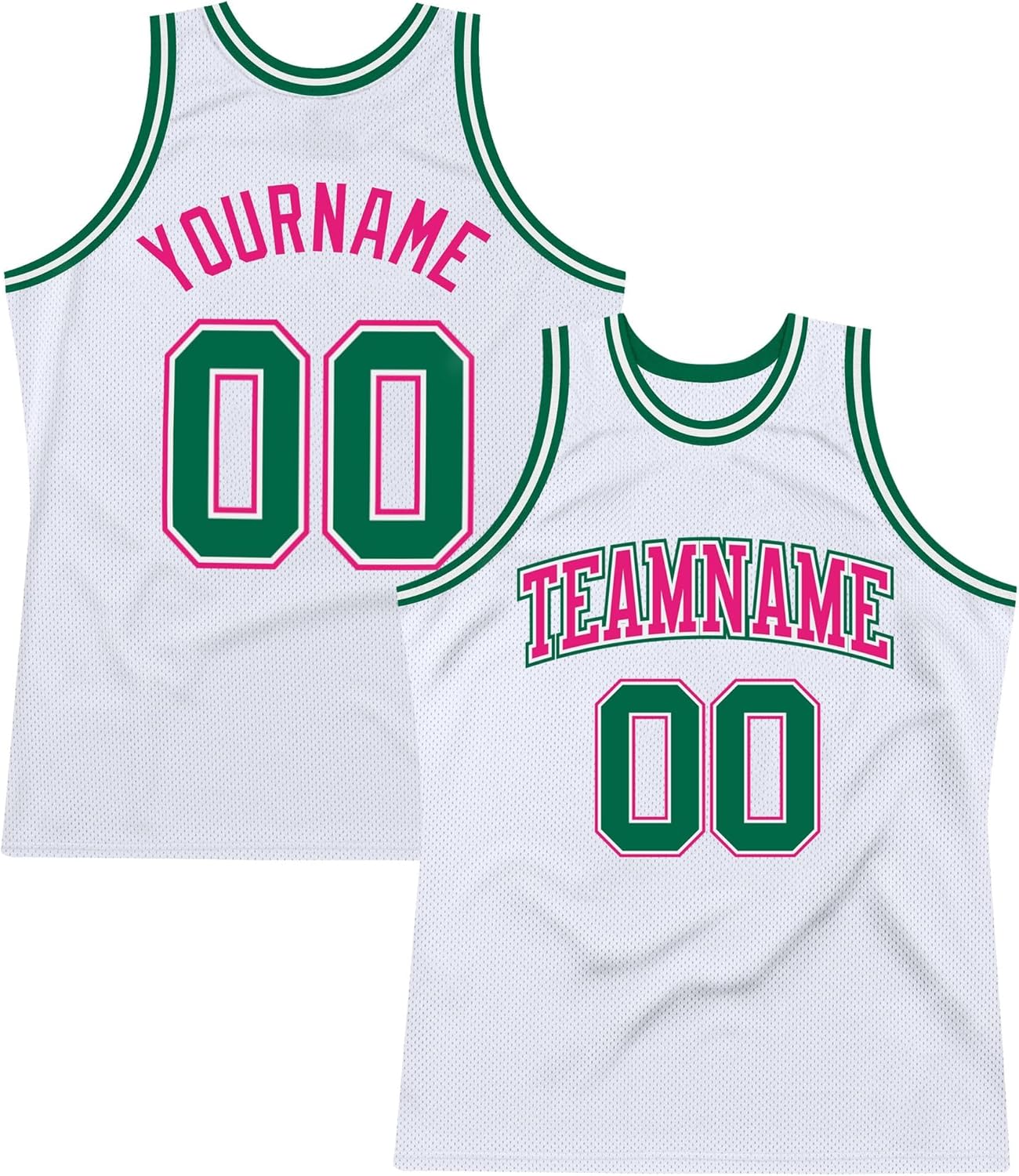 Custom Name Team Name Number Red Green-White Authentic Throwback Basketball Jersey, Personalized Uniform Basketball Shirt - Image 25