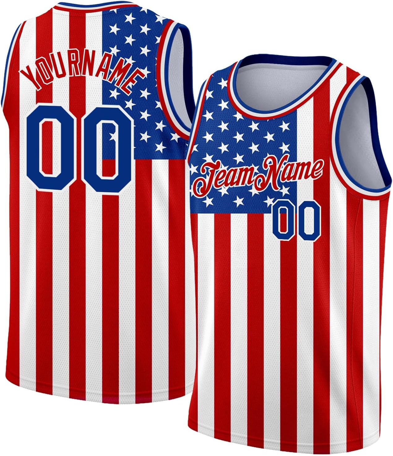 Custom Navy Vintage USA Flag-Cream Throwback Basketball Jersey - Image 9