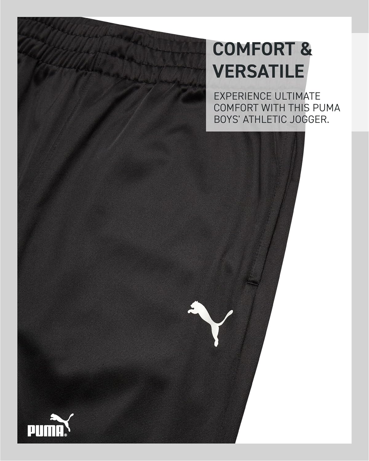 PUMA Active Boys Pants - Athletic Tricot Youth Kids Boys Jogger Sweatpants with Pockets and Elastic Waistband (Sizes: 8-20) - Image 3