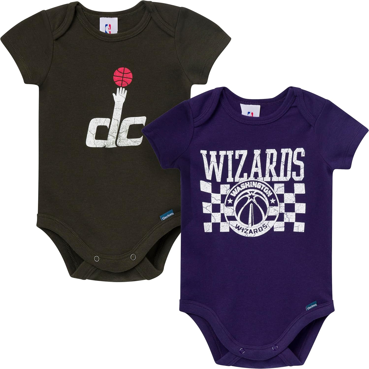 Gerber unisex-baby Nba Team 2 Pack Short Sleeve Onesie Bodysuits - Image 32