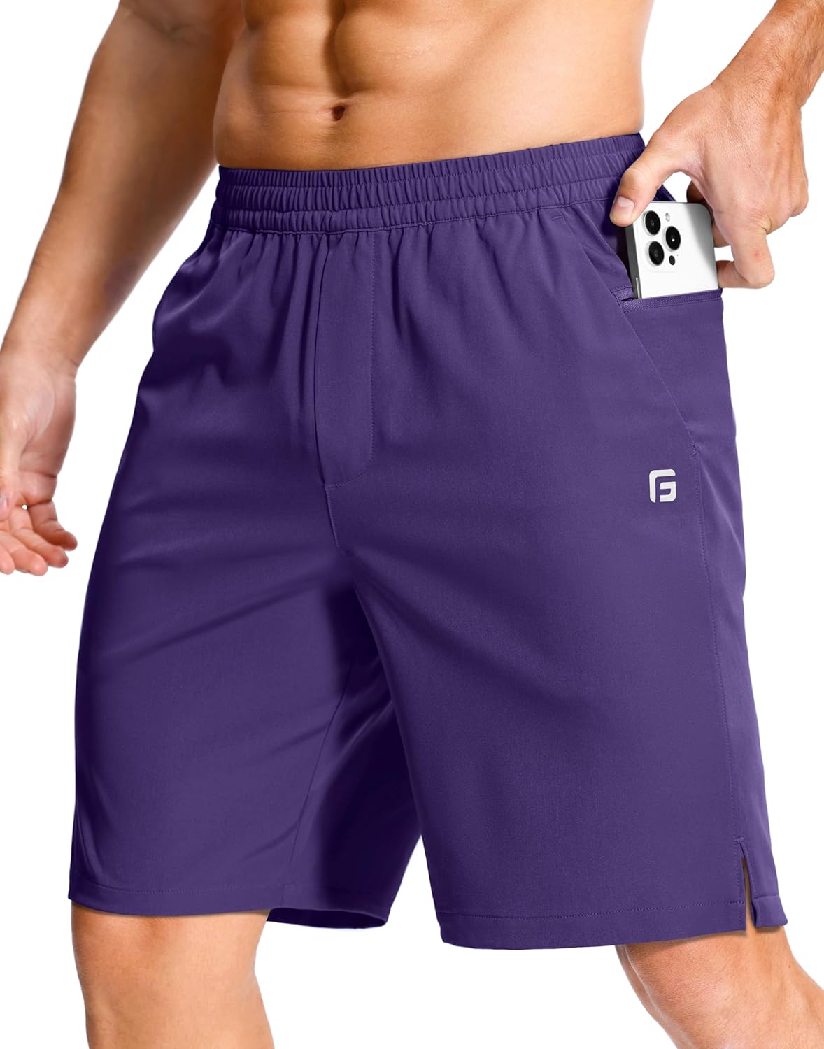 GGJ Men's Lightweight Athletic Shorts with Zipper Pockets 7"/5"/9" Gym Workout Running Quick Dry Tennis Shorts for Men - Image 43