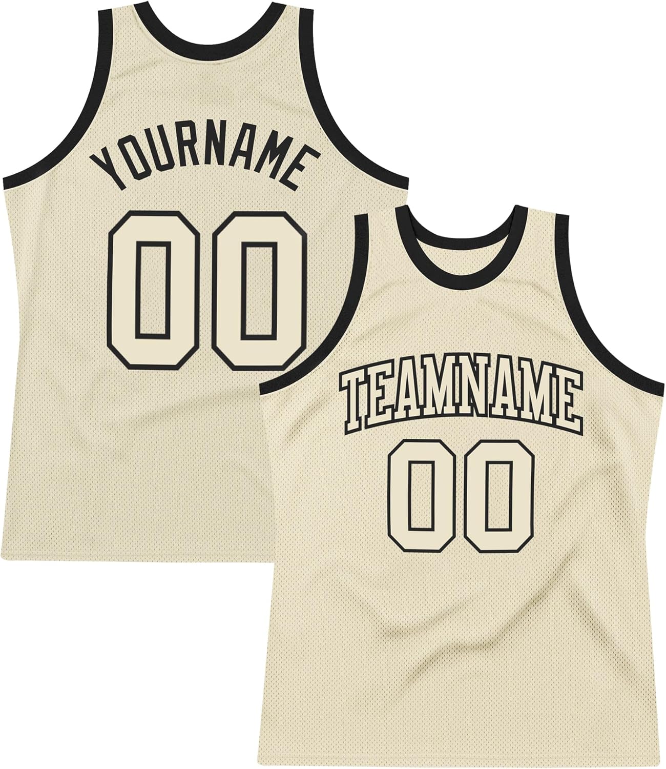 Custom Name Team Name Number Cream Black-Blue Authentic Throwback Basketball Jersey, Personalized Uniform Basketball Shirt - Image 16