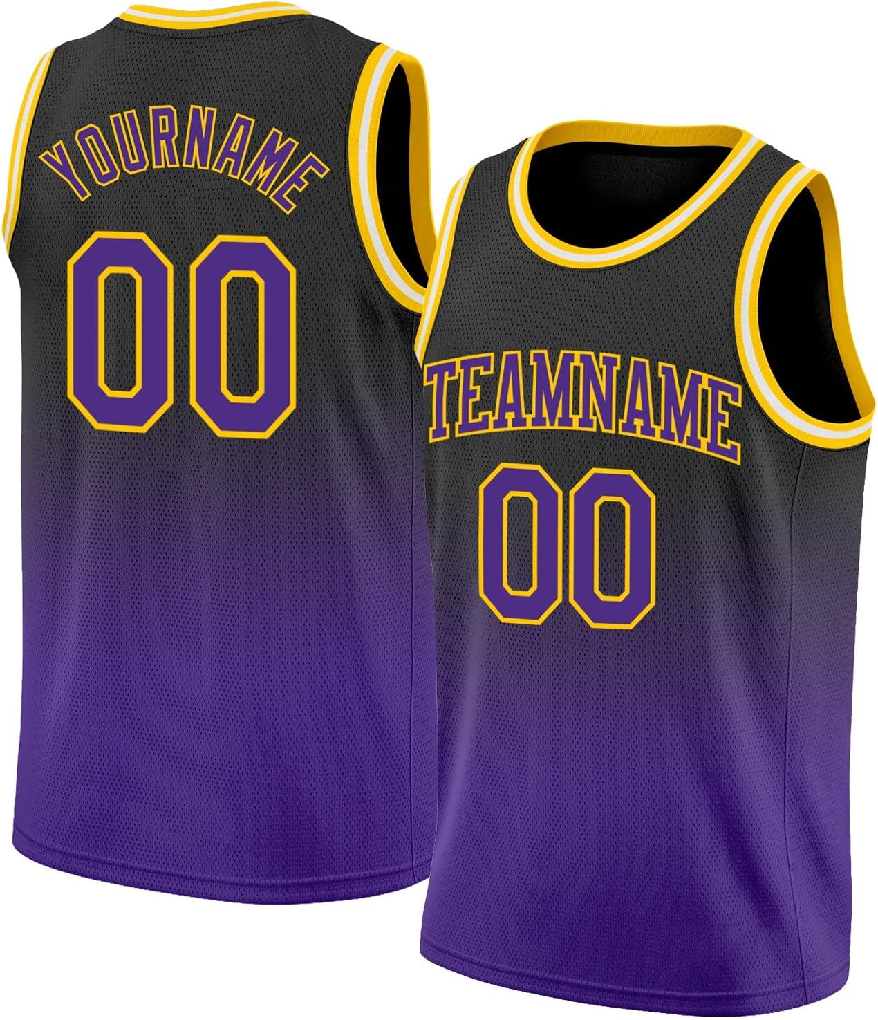 Custom Name Team Name Number Navy White-Gold Authentic Fade Fashion Basketball Jersey, Personalized Basketball Jersey - Image 35