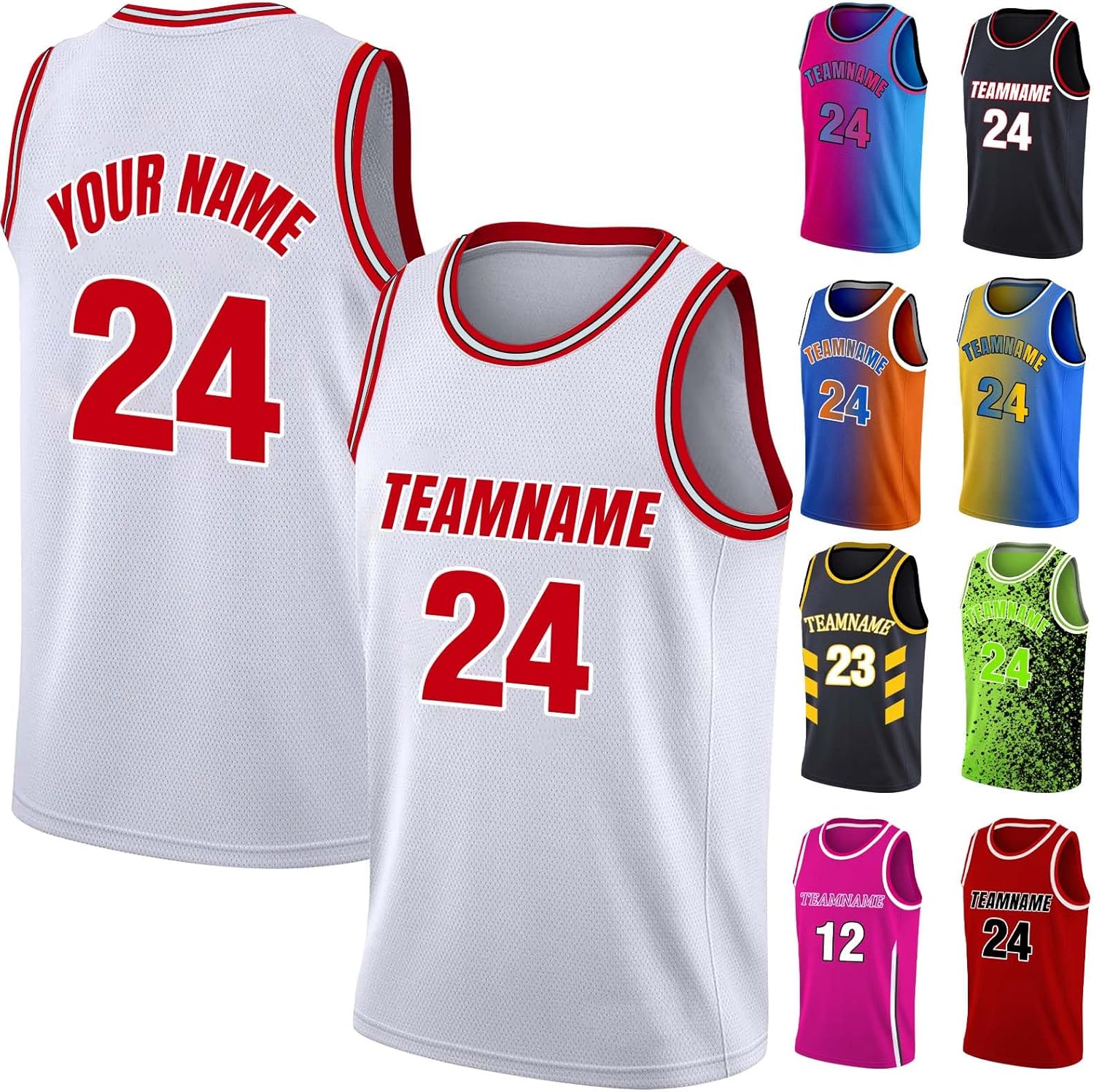 Custom Basketball Jersey Team Name Number Personalized Practice Shirt for Men Youth Kids Boys College University, S~4XL - Image 25
