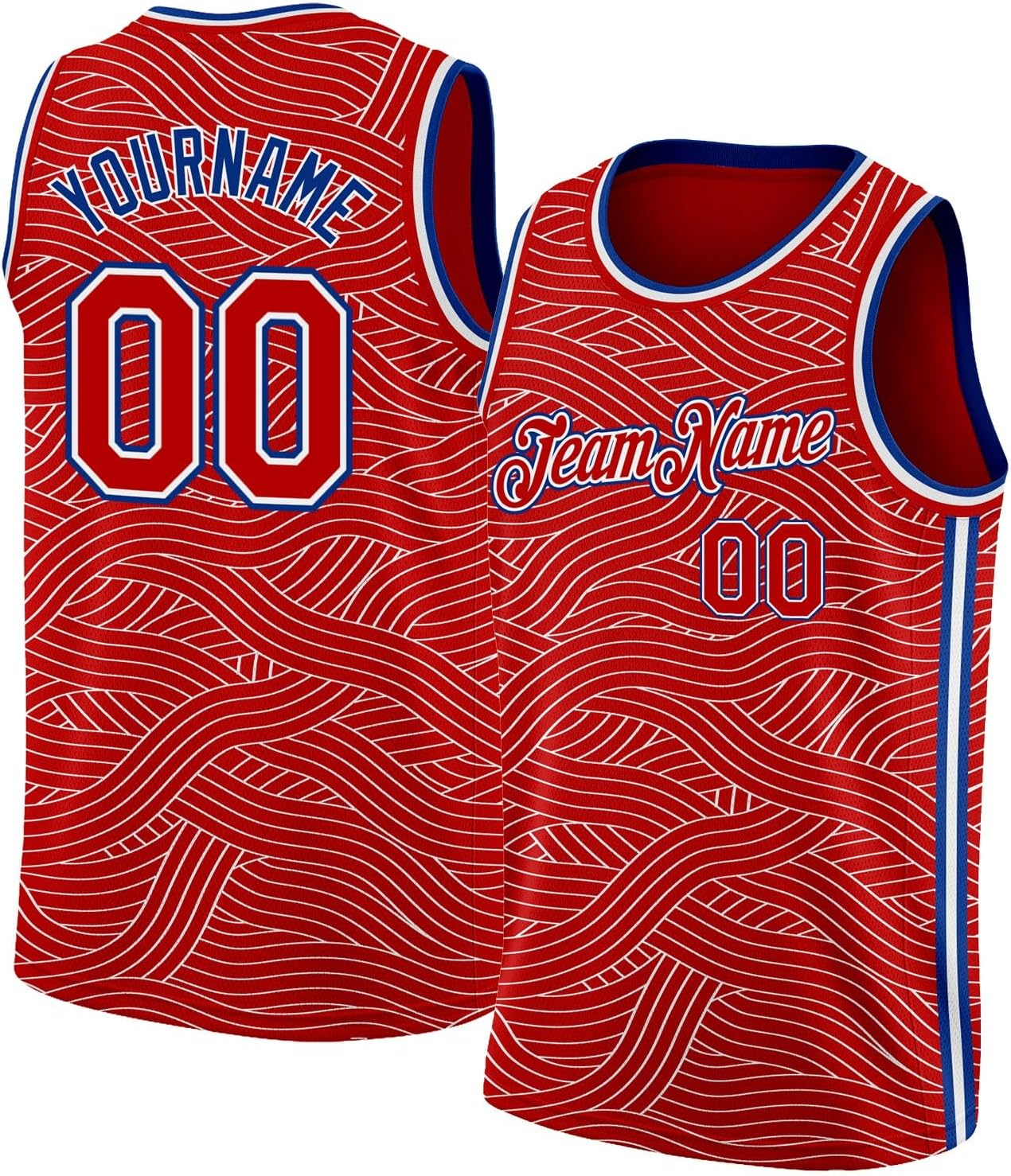 Custom Name Team Name Number Blue Orange-Royal Authentic Throwback Basketball Jersey, Personalized Uniform Basketball Shirt - Image 18