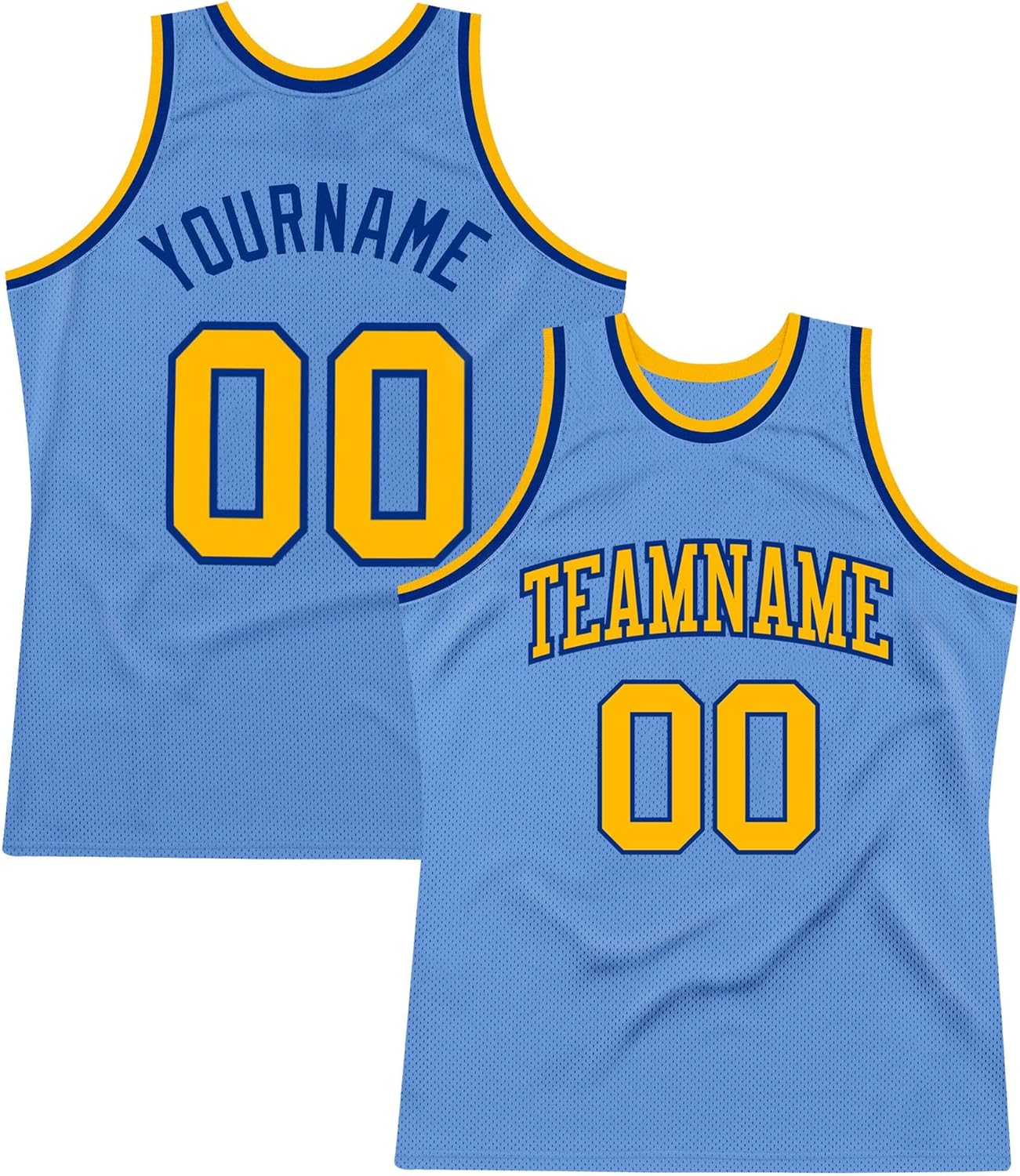 Custom Name Team Name Number Blue Gold-Purple Authentic Throwback Basketball Jersey, Personalized Uniform Basketball Shirt - Image 10