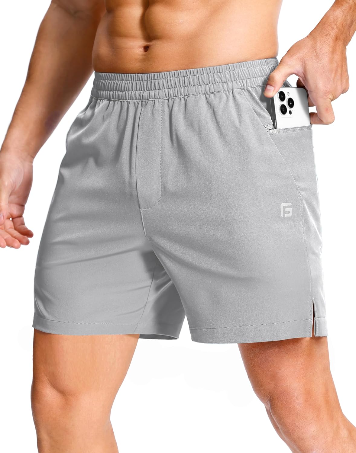 GGJ Men's Lightweight Athletic Shorts with Zipper Pockets 7"/5"/9" Gym Workout Running Quick Dry Tennis Shorts for Men - Image 12