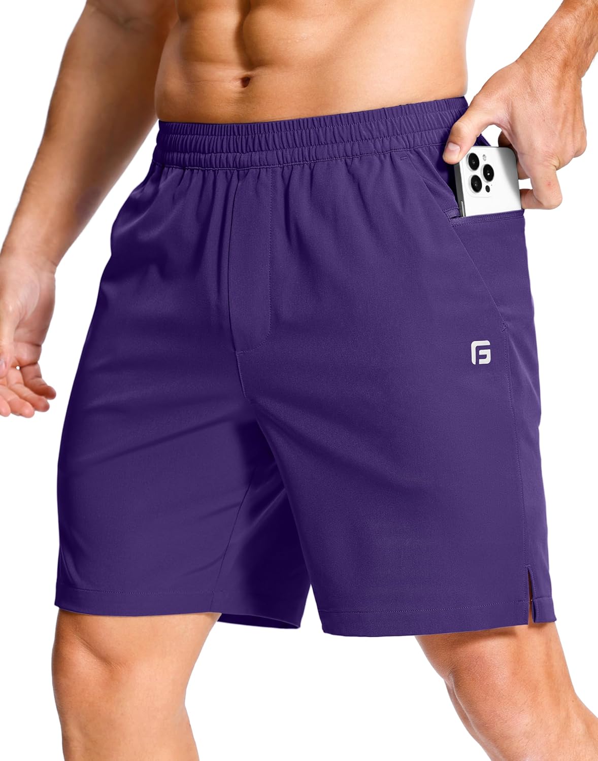 GGJ Men's Lightweight Athletic Shorts with Zipper Pockets 7"/5"/9" Gym Workout Running Quick Dry Tennis Shorts for Men - Image 29