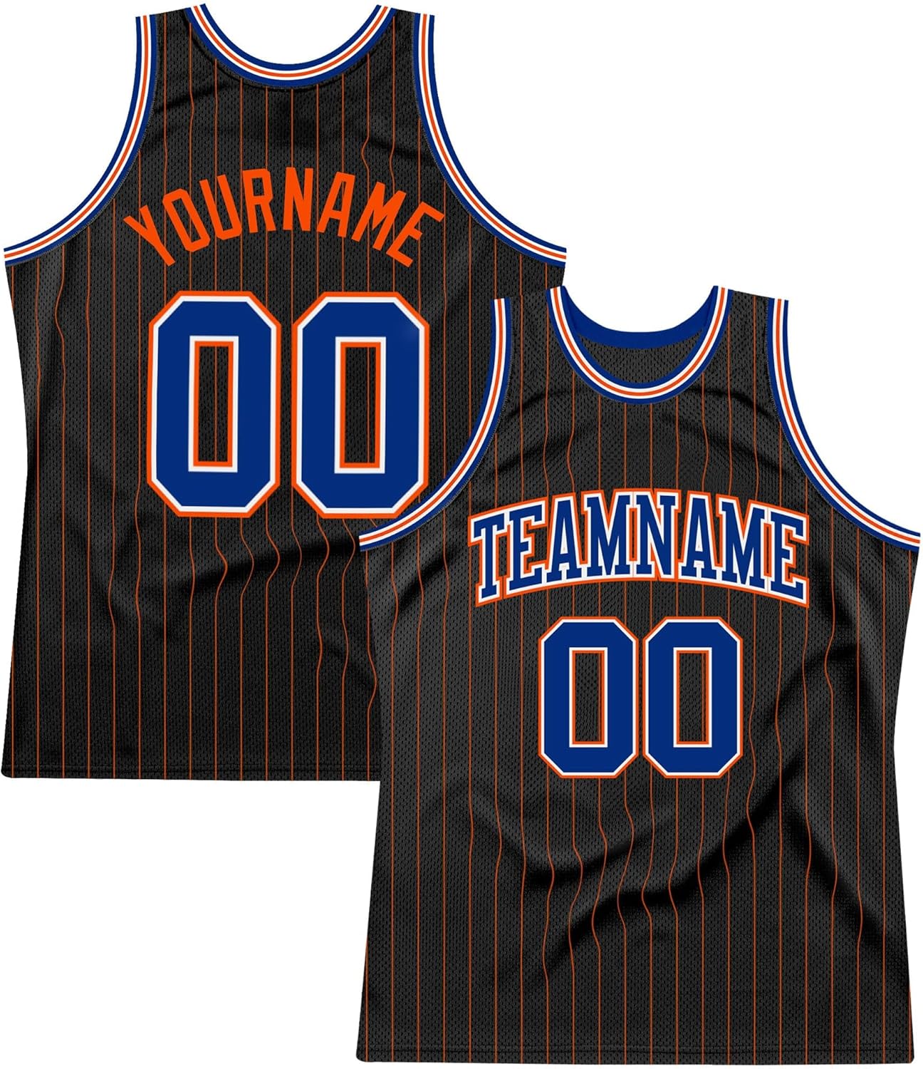 Custom Name Team Name Number Black Orange Pinstripe Green Authentic Basketball Jersey, Personalized Basketball Jersey - Image 8