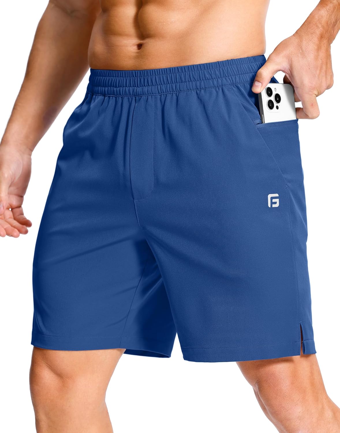 GGJ Men's Lightweight Athletic Shorts with Zipper Pockets 7"/5"/9" Gym Workout Running Quick Dry Tennis Shorts for Men - Image 34
