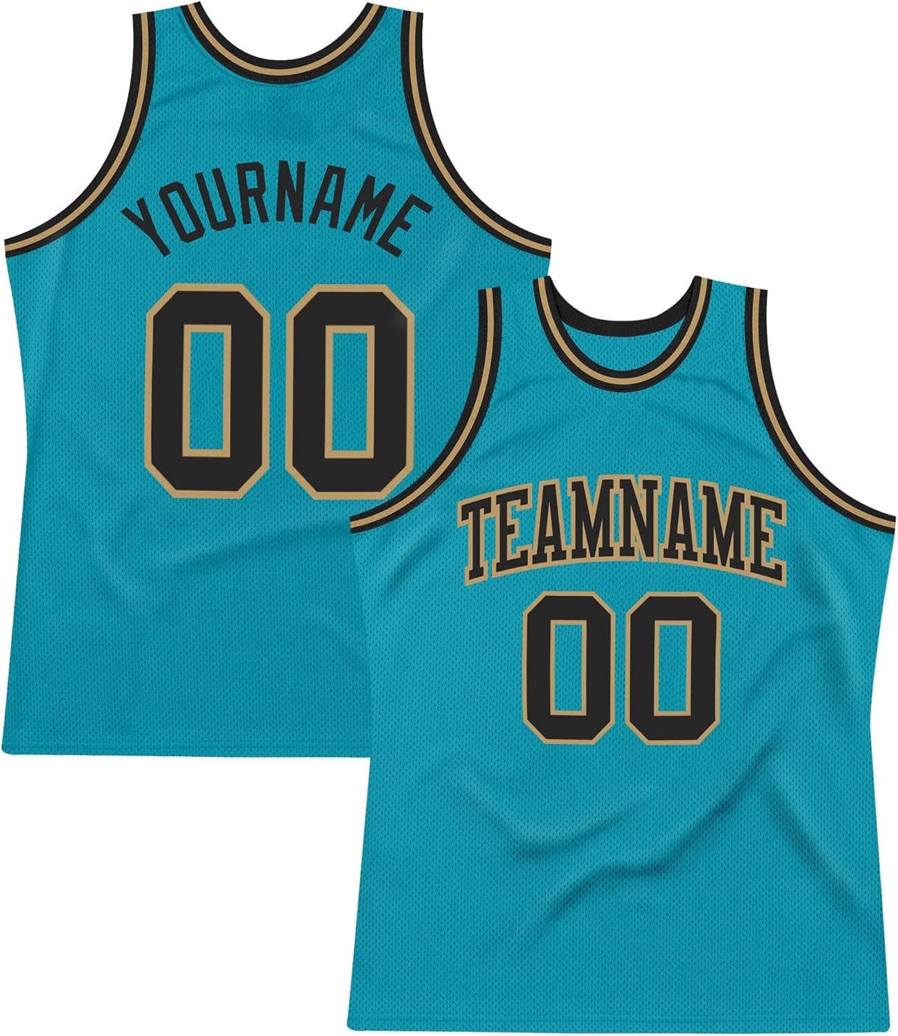 Custom Name Team Name Number Black Gold Design Tropical Authentic Basketball Jersey, Personalized Uniform Basketball Shirt - Image 24