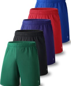 Liberty Pro 5 Pack: Mens Athletic Shorts, 9" Mesh Basketball Shorts Men Active Gym Shorts with Pockets