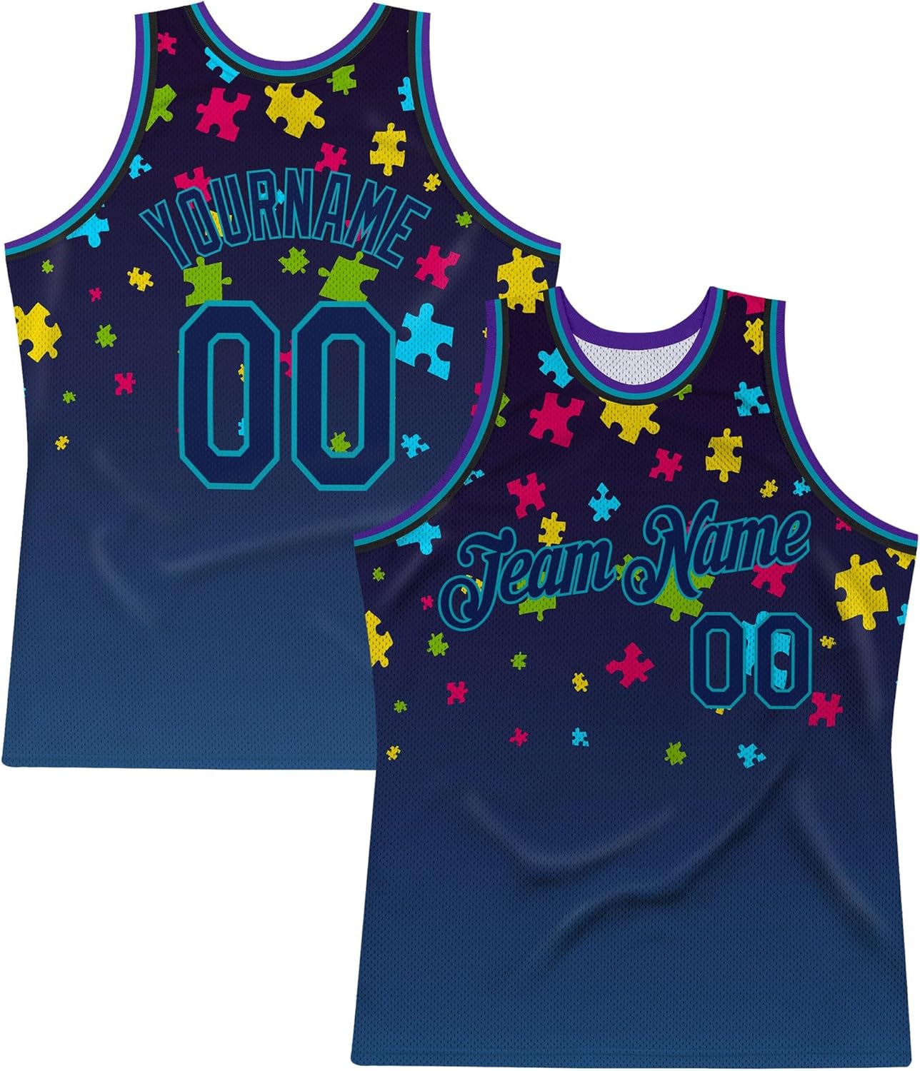 Custom Name Team Name Number Gray White-Teal Authentic Throwback Basketball Jersey, Personalized Uniform Basketball Shirt - Image 11