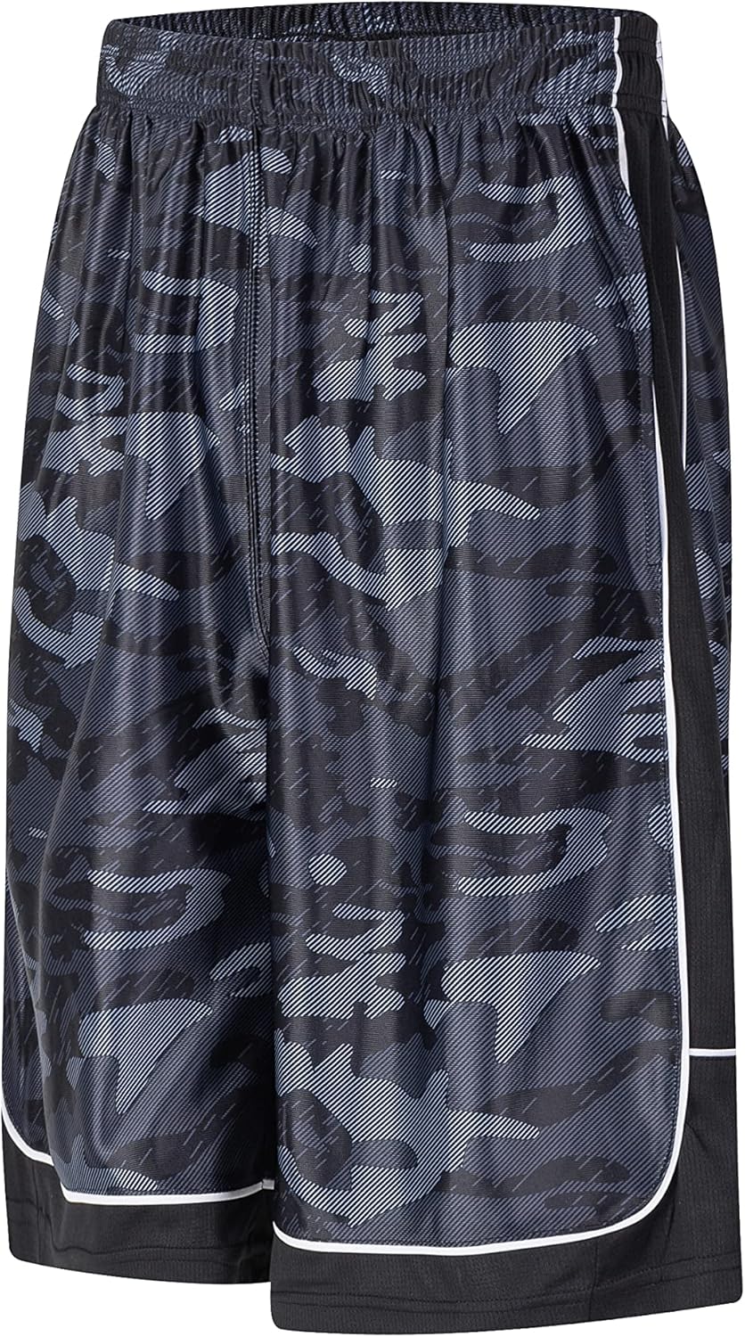Men's Long Athletic Shorts Basketball Gym Quick Dry Camo Shorts with Pockets - Image 12