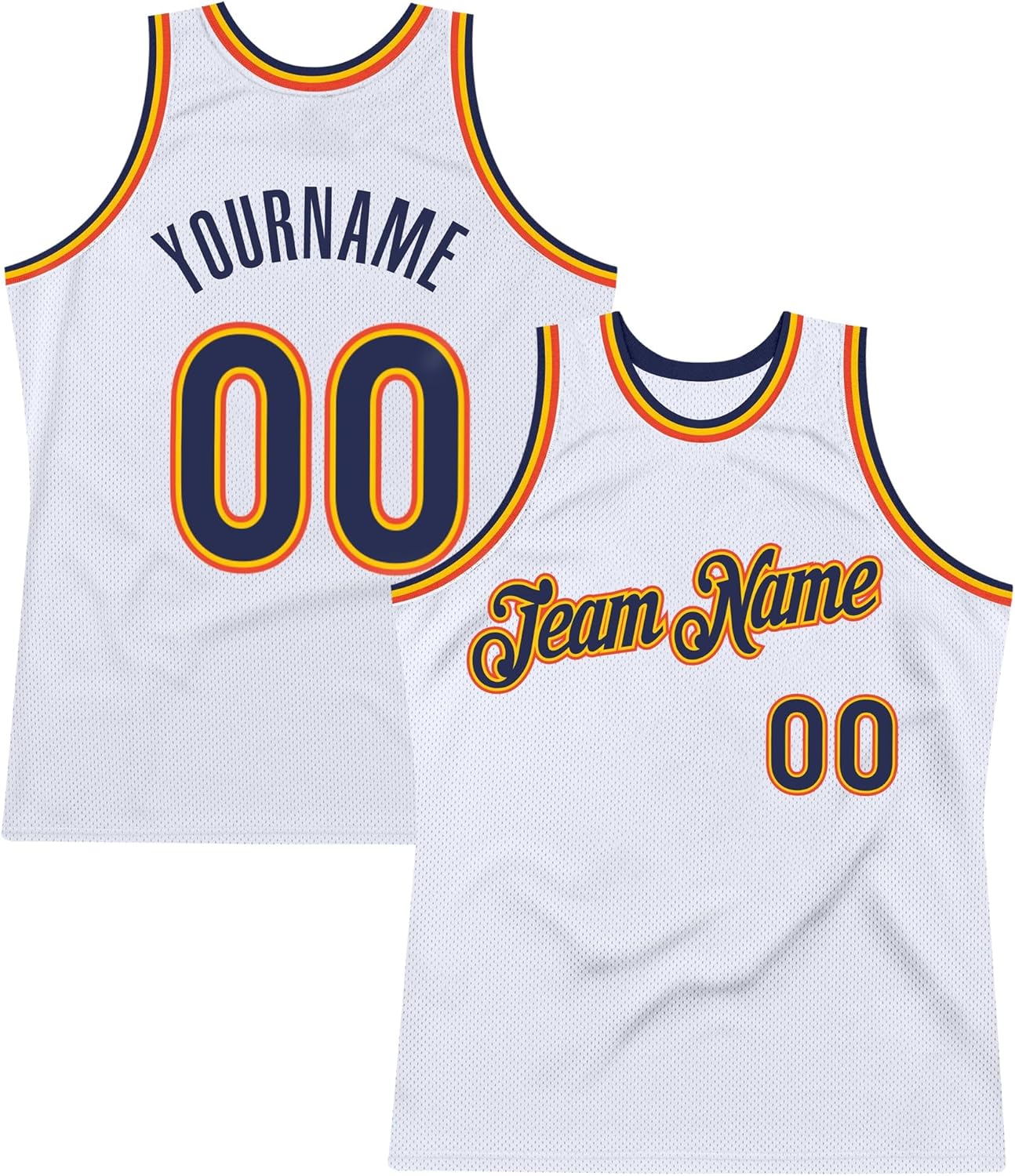 Custom Name Team Name Number Black Royal-Orange Authentic Throwback Basketball Jersey, Personalized Uniform Basketball Shirt - Image 30