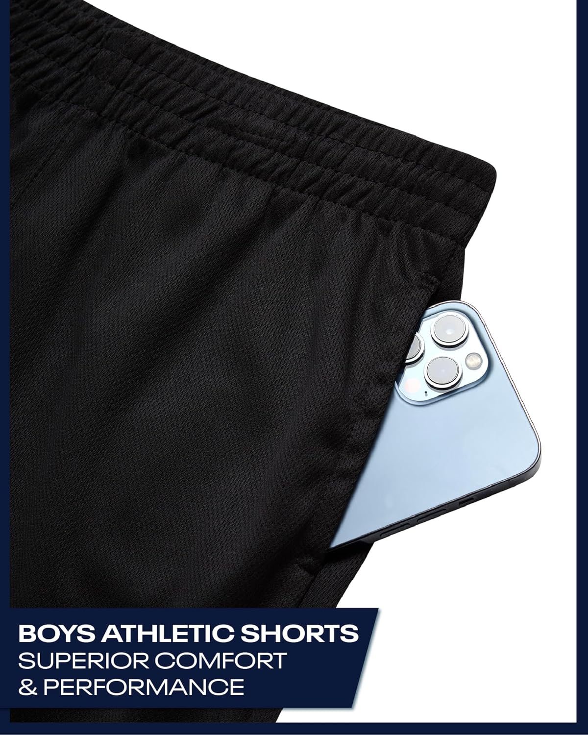 Reebok Boys Basketball Shorts - Lightweight Boys Shorts with Pockets & Drawstring - Close Hole Mesh Athletic Shorts for Kids - Image 2