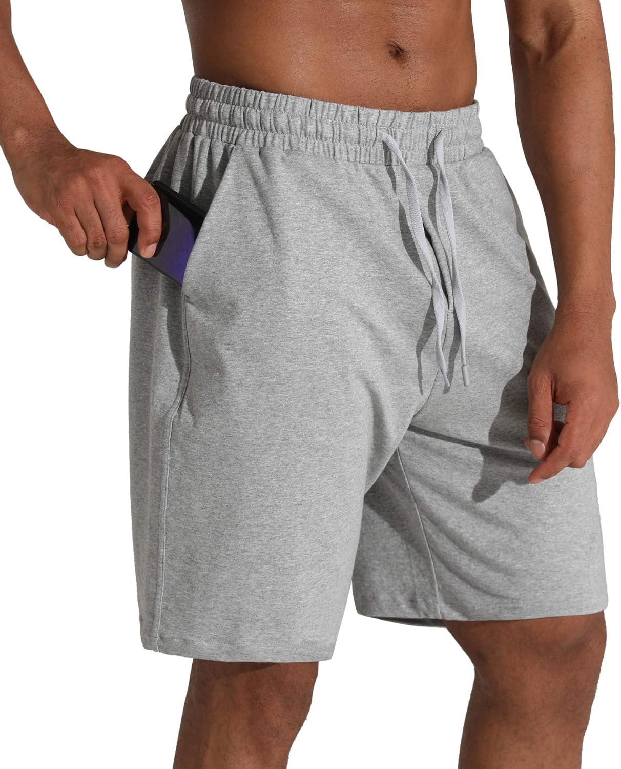 Men's Lounge Shorts with Deep Pockets Loose-fit Jersey Shorts for Running,Workout,Training, Basketball