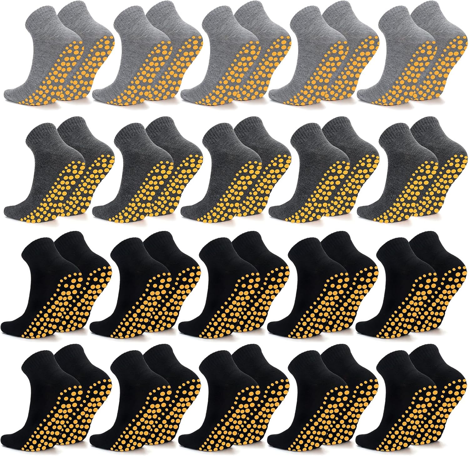 Sureio 50 Pairs Non Slip Slipper Socks with Grips Men's Anti Skid Yoga Socks with Gripper Workout Pilates Hospital - Image 8