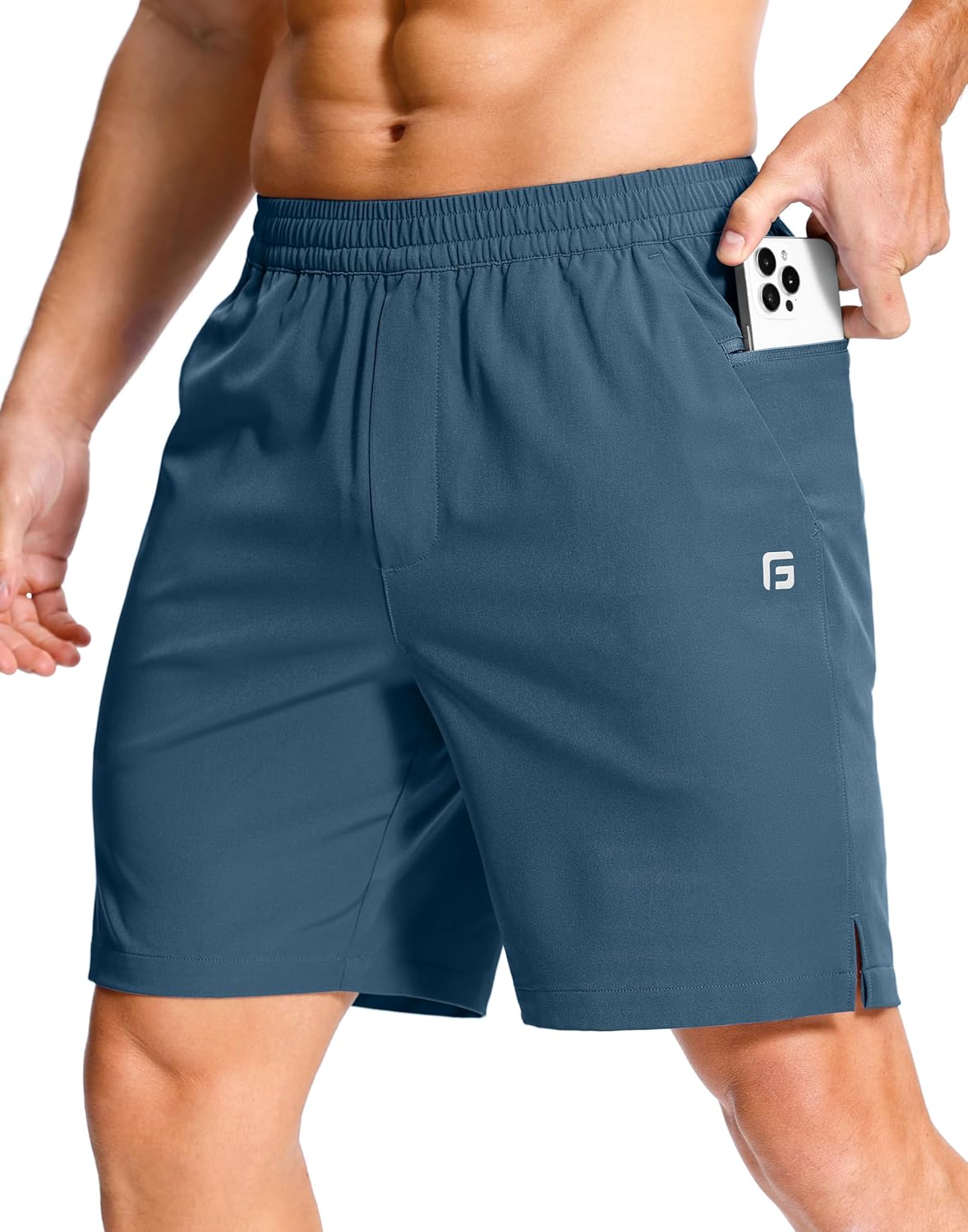 GGJ Men's Lightweight Athletic Shorts with Zipper Pockets 7"/5"/9" Gym Workout Running Quick Dry Tennis Shorts for Men - Image 31