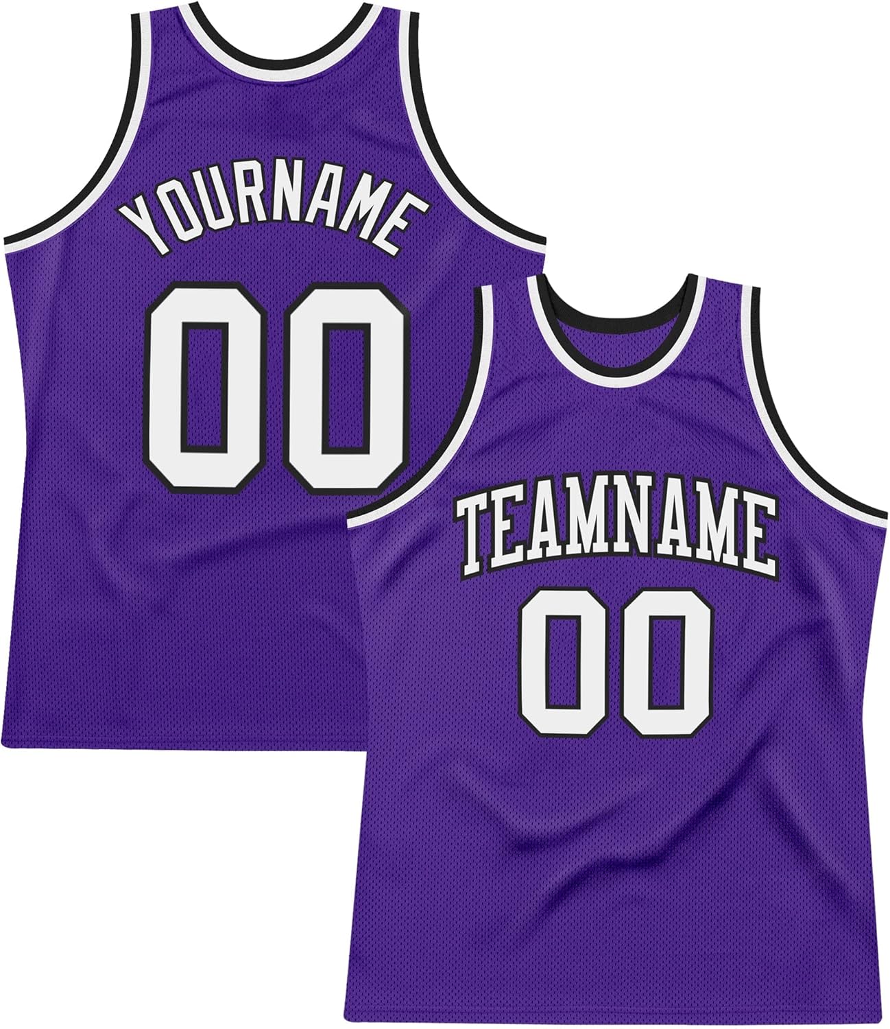 Custom Name Team Name Number Black White-Purple Authentic Fade Fashion Basketball Jersey, Personalized Basketball Jersey - Image 25
