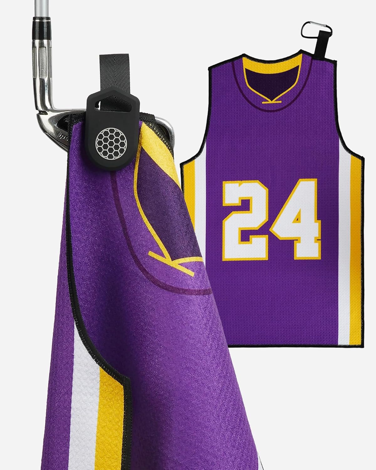 BIG TEETH Golf Towels for Golf Bags, Magnetic Golf Towel with Clip, Funny Golf Towel Basketball Jerseys Shapes, Sports Style (Red NO.23 Magnetic) - Image 10