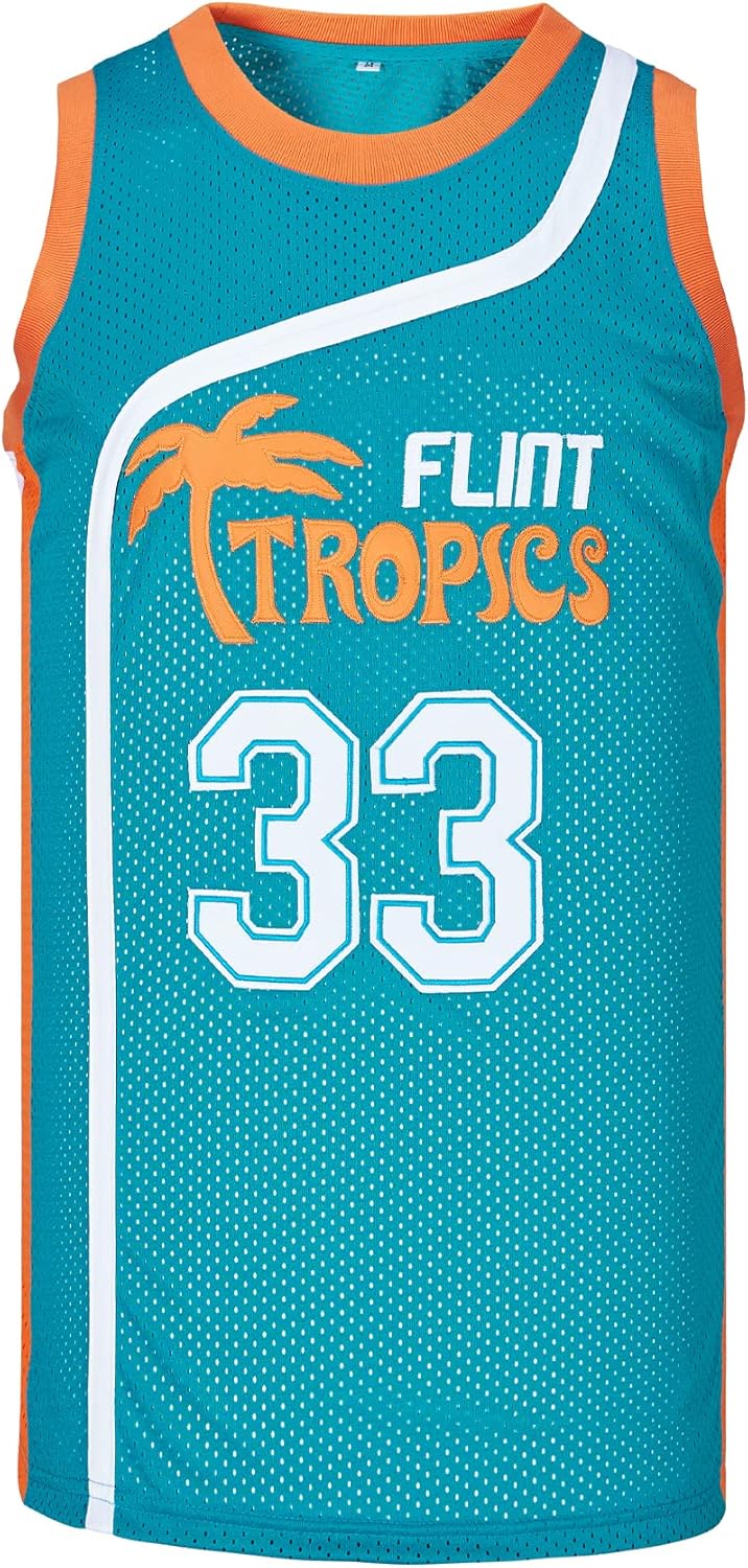 Kekambas Men's #33 Moon Flint Tropics Movie Basketball Jersey Stitched - Image 2