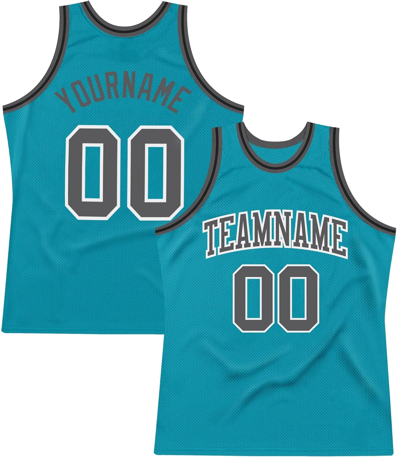 Custom Name Team Name Number Teal White Authentic Throwback Basketball Jersey, Personalized Basketball Jersey - Image 10