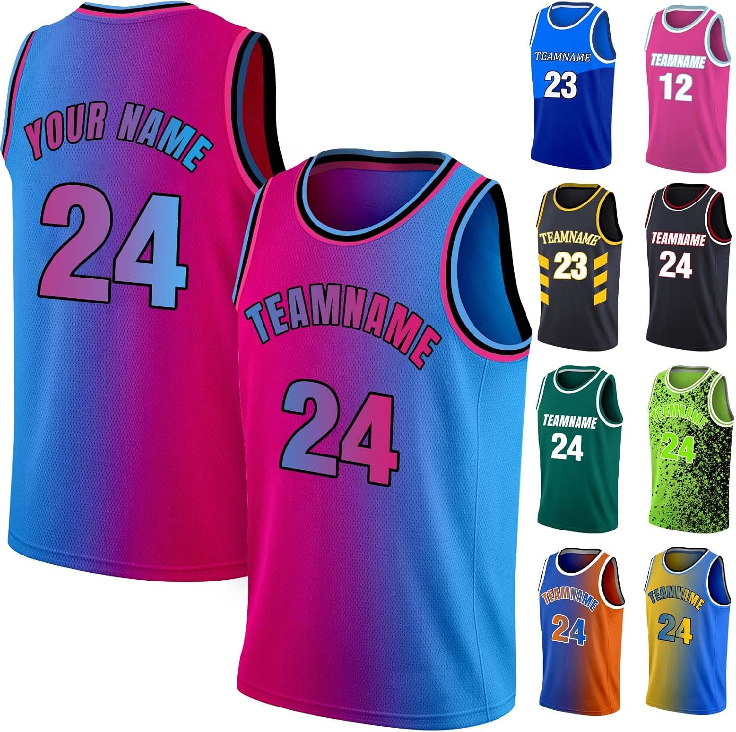 Custom Basketball Jersey Team Name Number Personalized Practice Shirt for Men Youth Kids Boys College University, S~4XL - Image 7