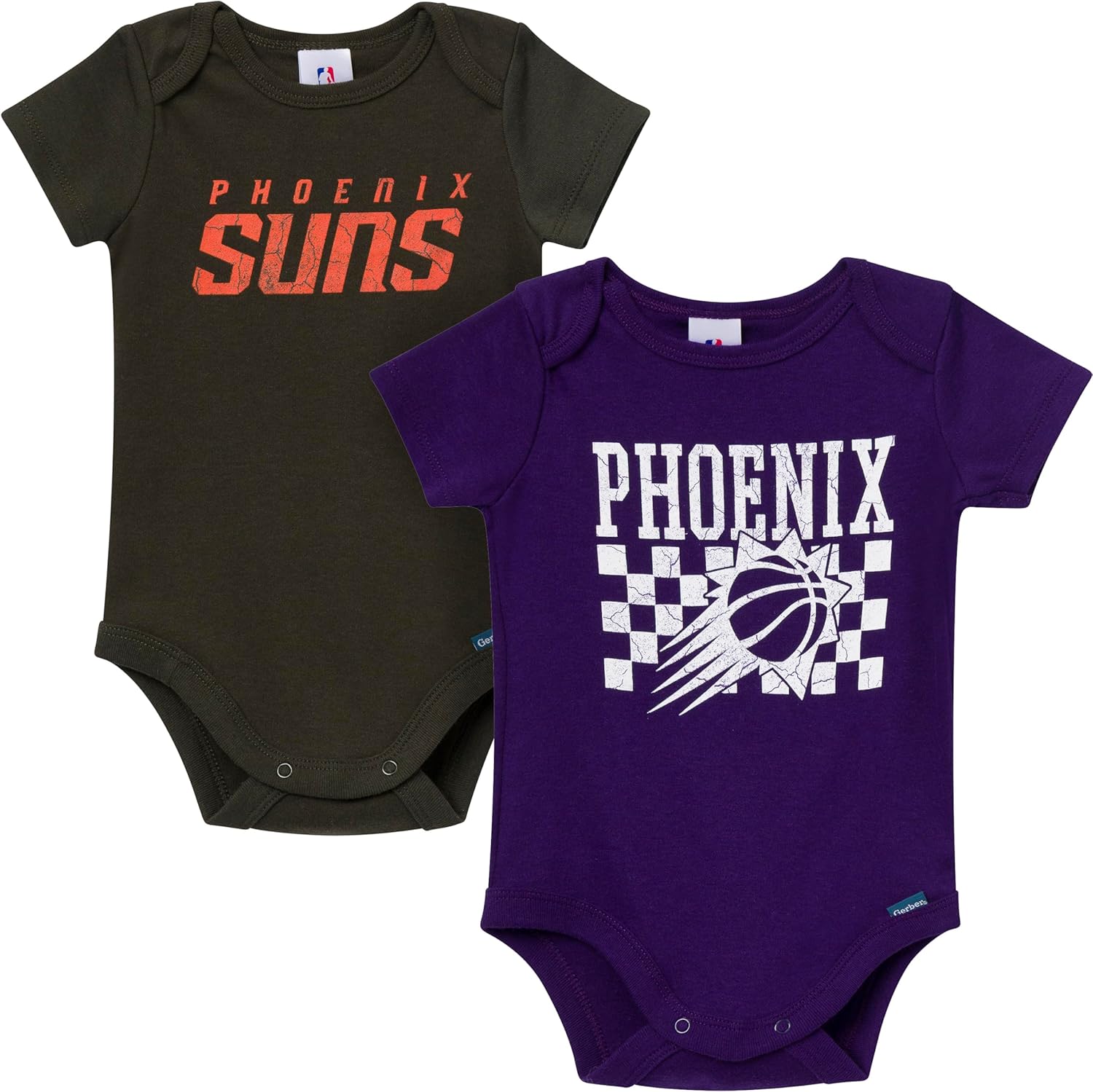 Gerber unisex-baby Nba Team 2 Pack Short Sleeve Onesie Bodysuits - Image 26