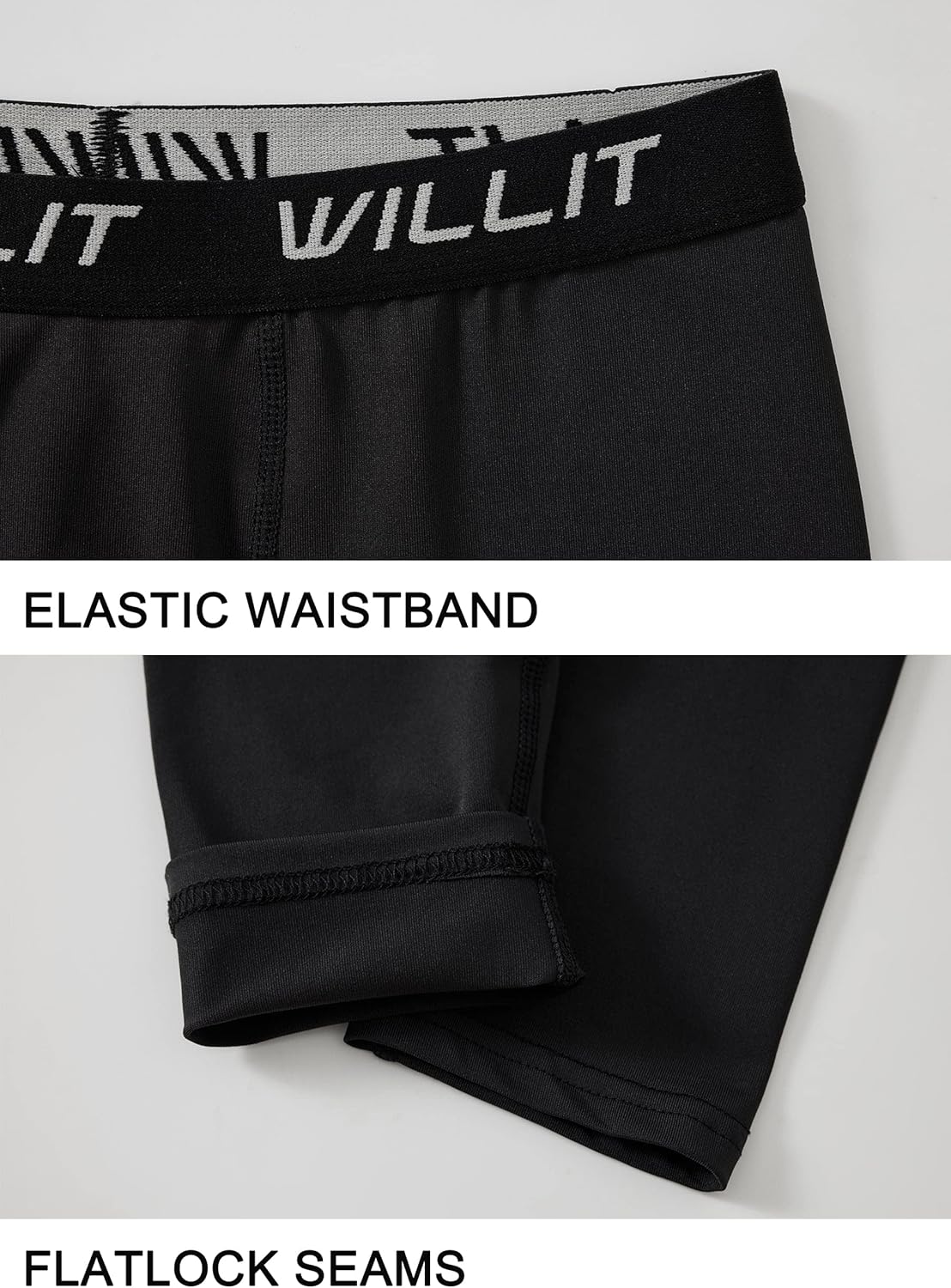 Willit Boys' Leggings Quick Dry Youth Compression Pants Basketball Sports Tights Kids Base Layer - Image 4