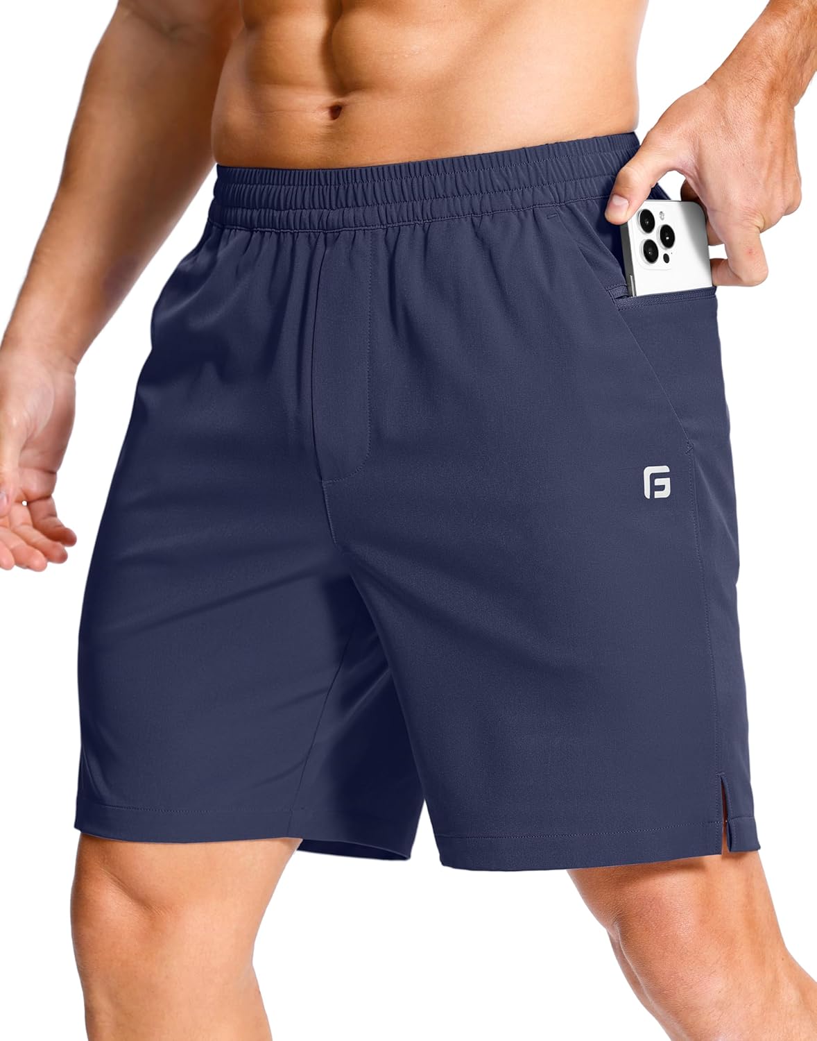 GGJ Men's Lightweight Athletic Shorts with Zipper Pockets 7"/5"/9" Gym Workout Running Quick Dry Tennis Shorts for Men - Image 27