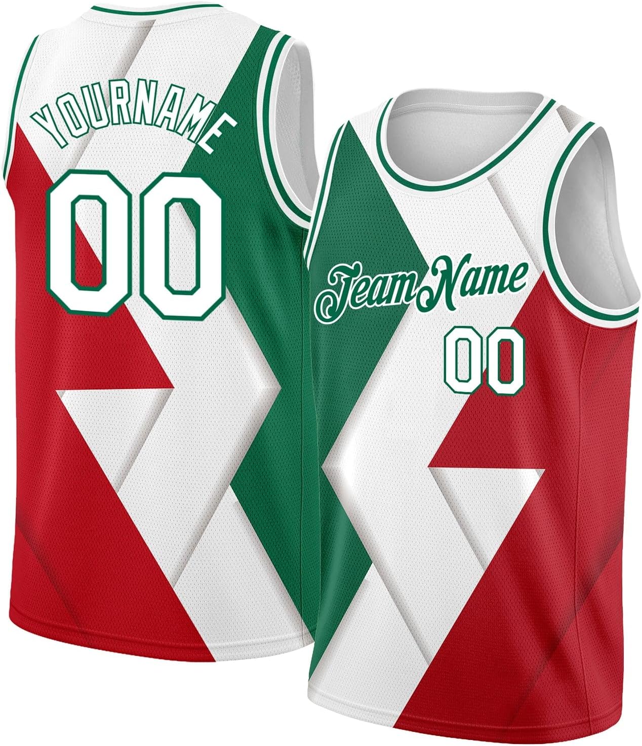 Custom Black Kelly Green-Red Throwback Basketball Jersey - Image 10